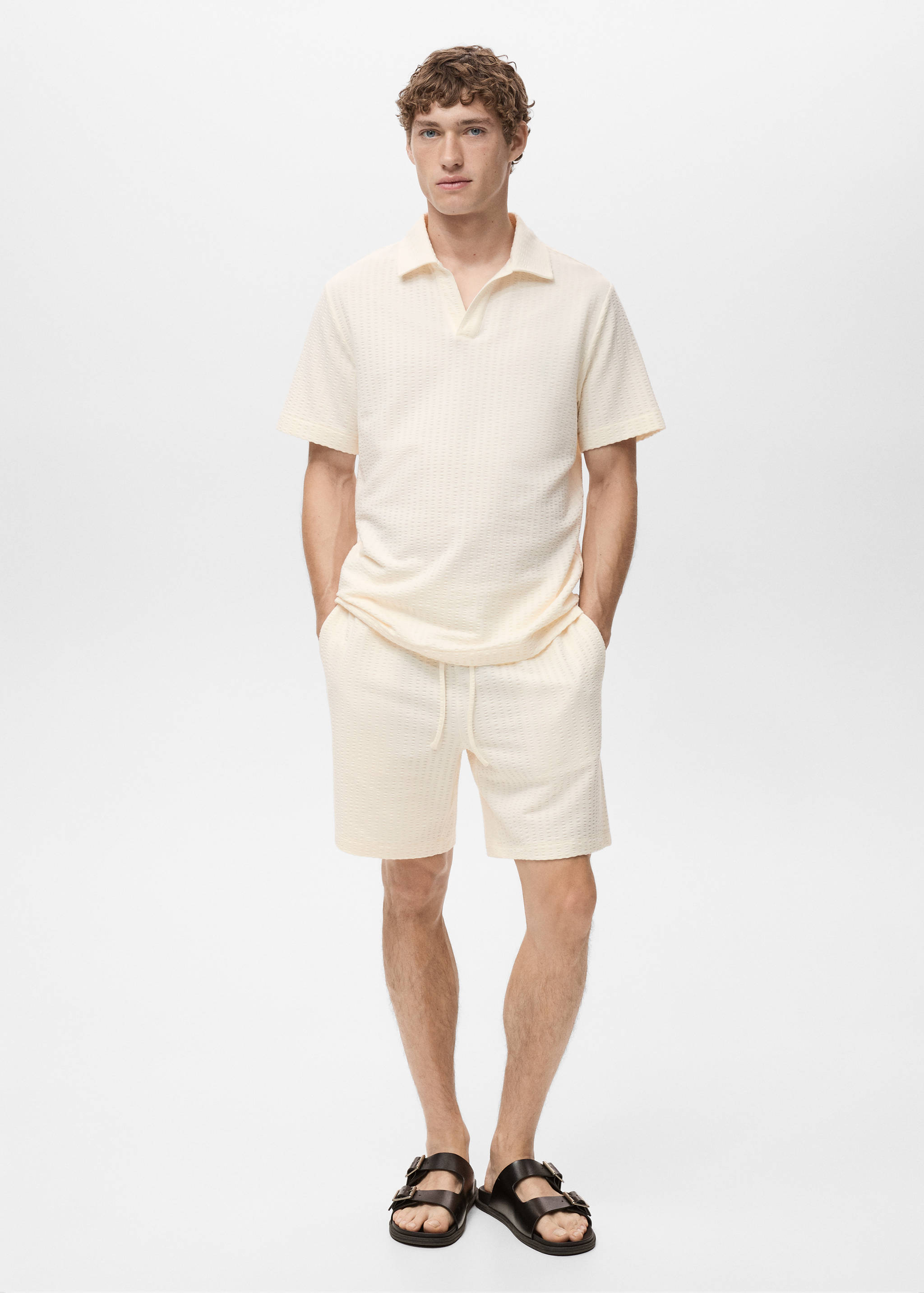 Seersucker cotton polo shirt - General plane
