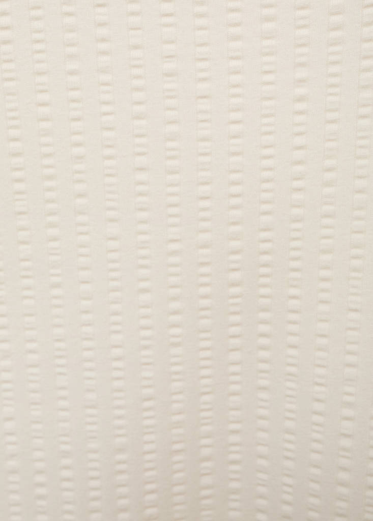 Seersucker cotton polo shirt — Ecru