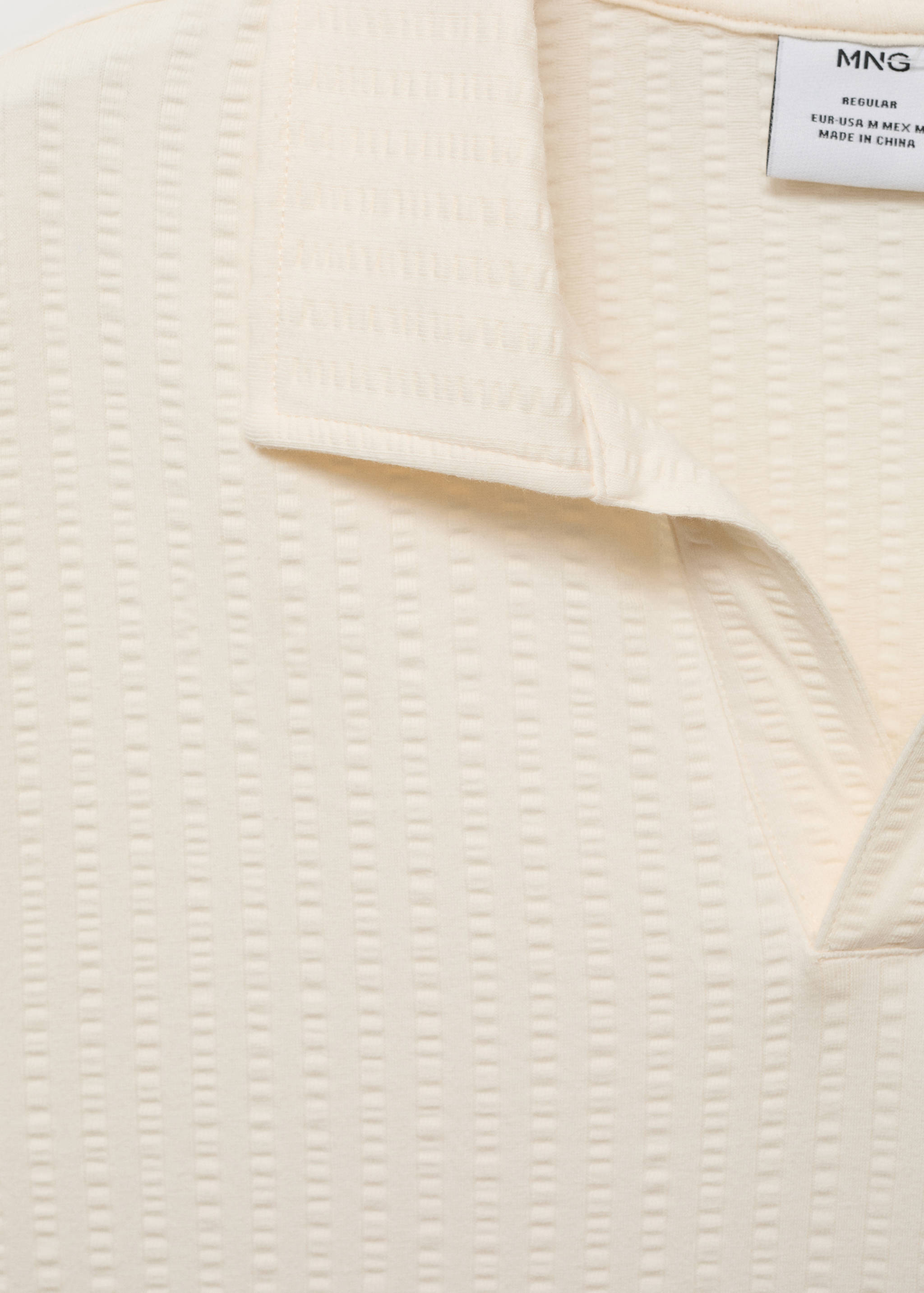 Seersucker cotton polo shirt - Details of the article 0