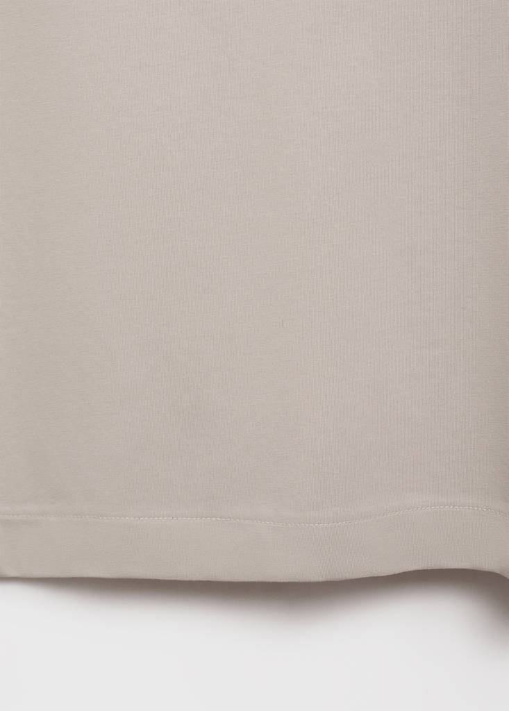 Zip neck polo shirt — Sand