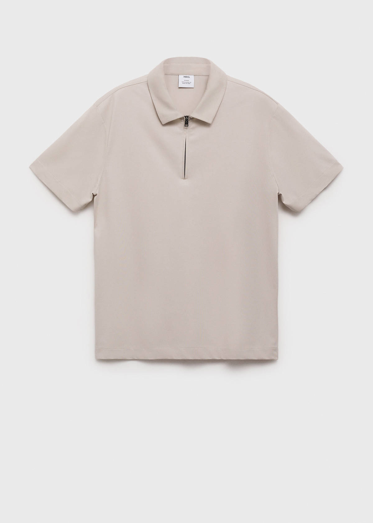 Zip neck polo shirt — Sand