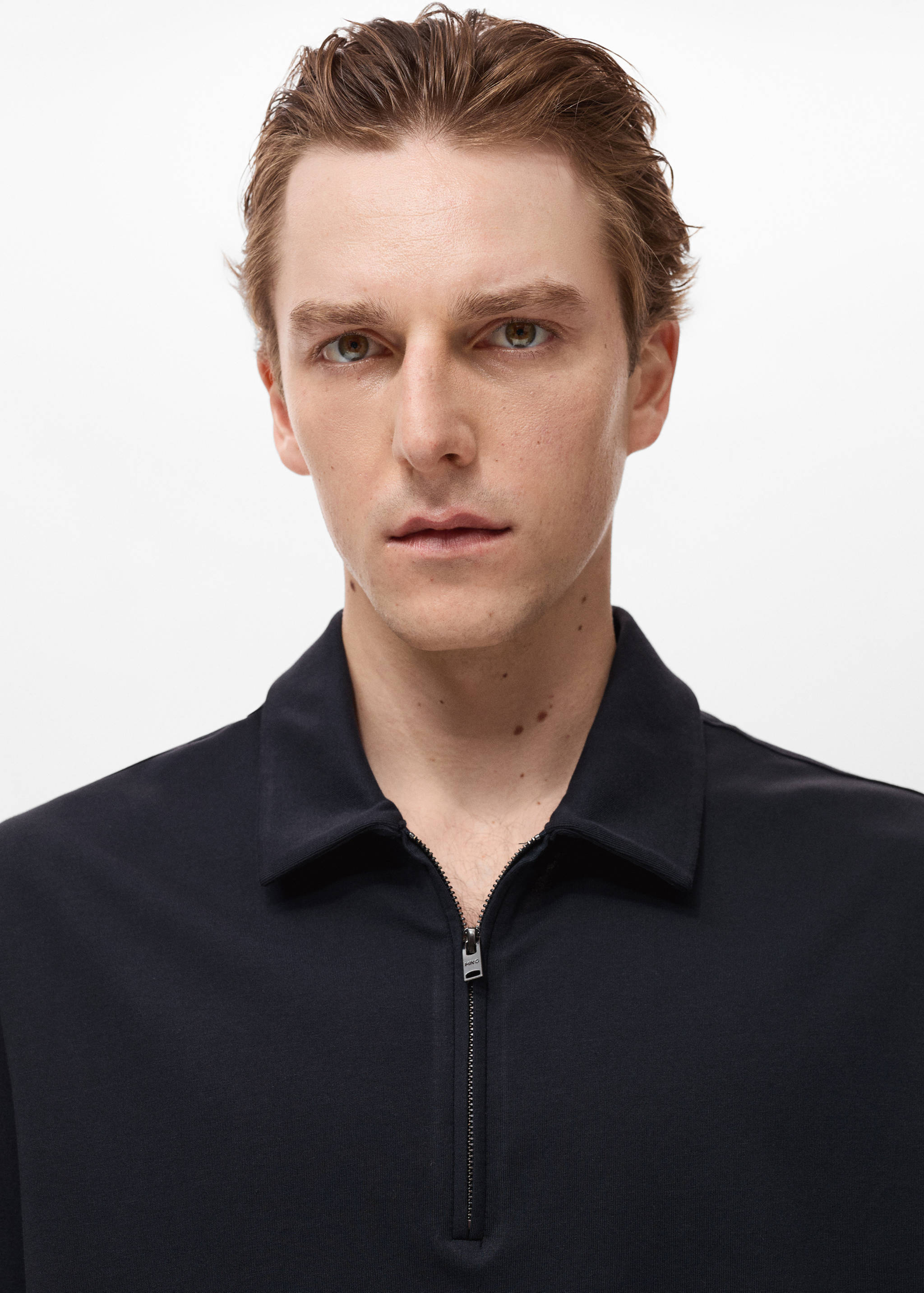 Zip neck polo shirt - Details of the article 1