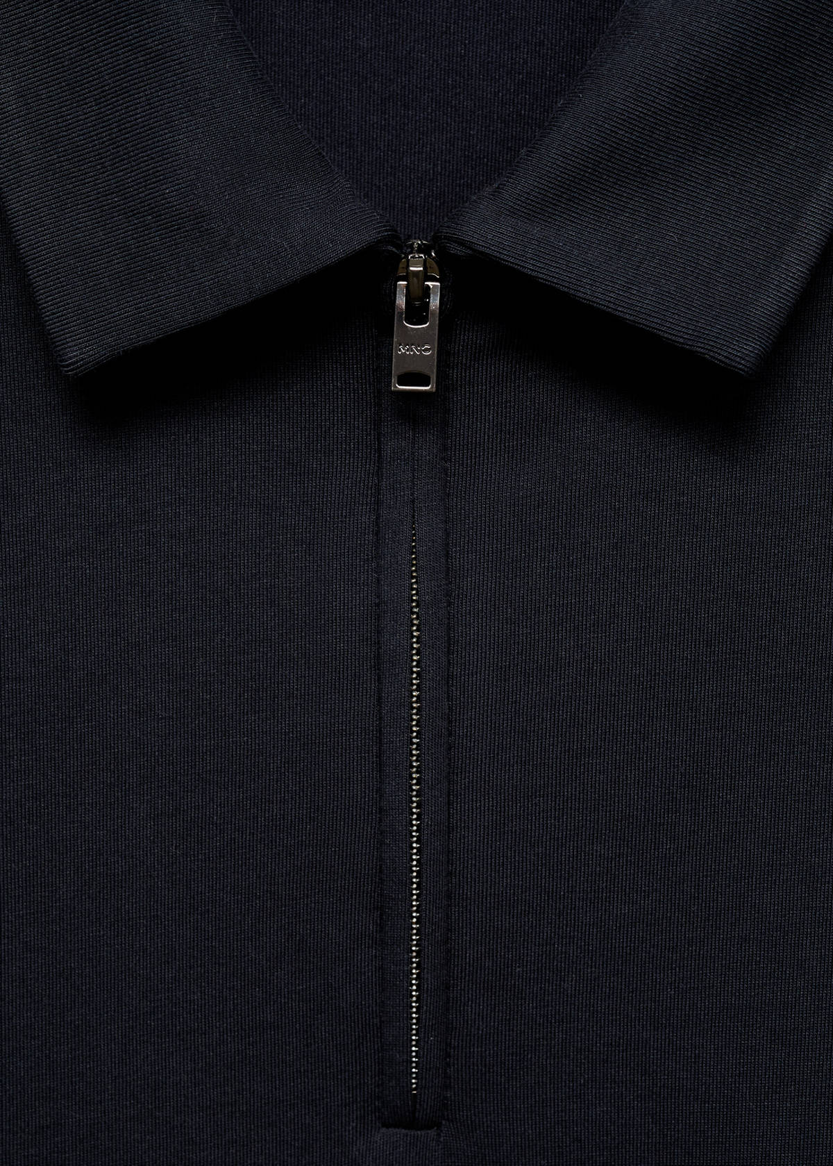 Zip neck polo shirt — Navy