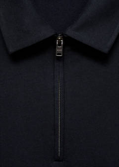 Zip neck polo shirt — Navy 7