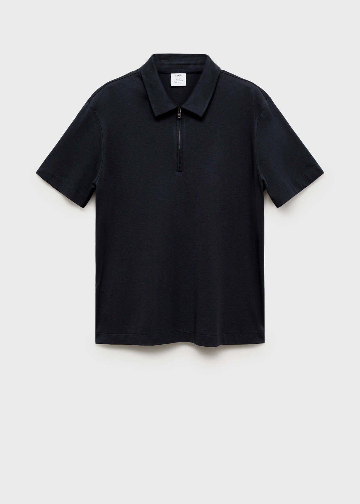 Zip neck polo shirt — Navy
