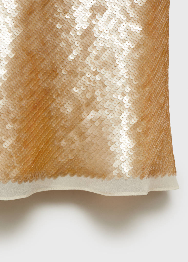 Scoop-back sequin dress — Pastel Yellow