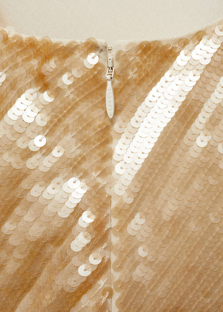 Scoop-back sequin dress — Pastel Yellow