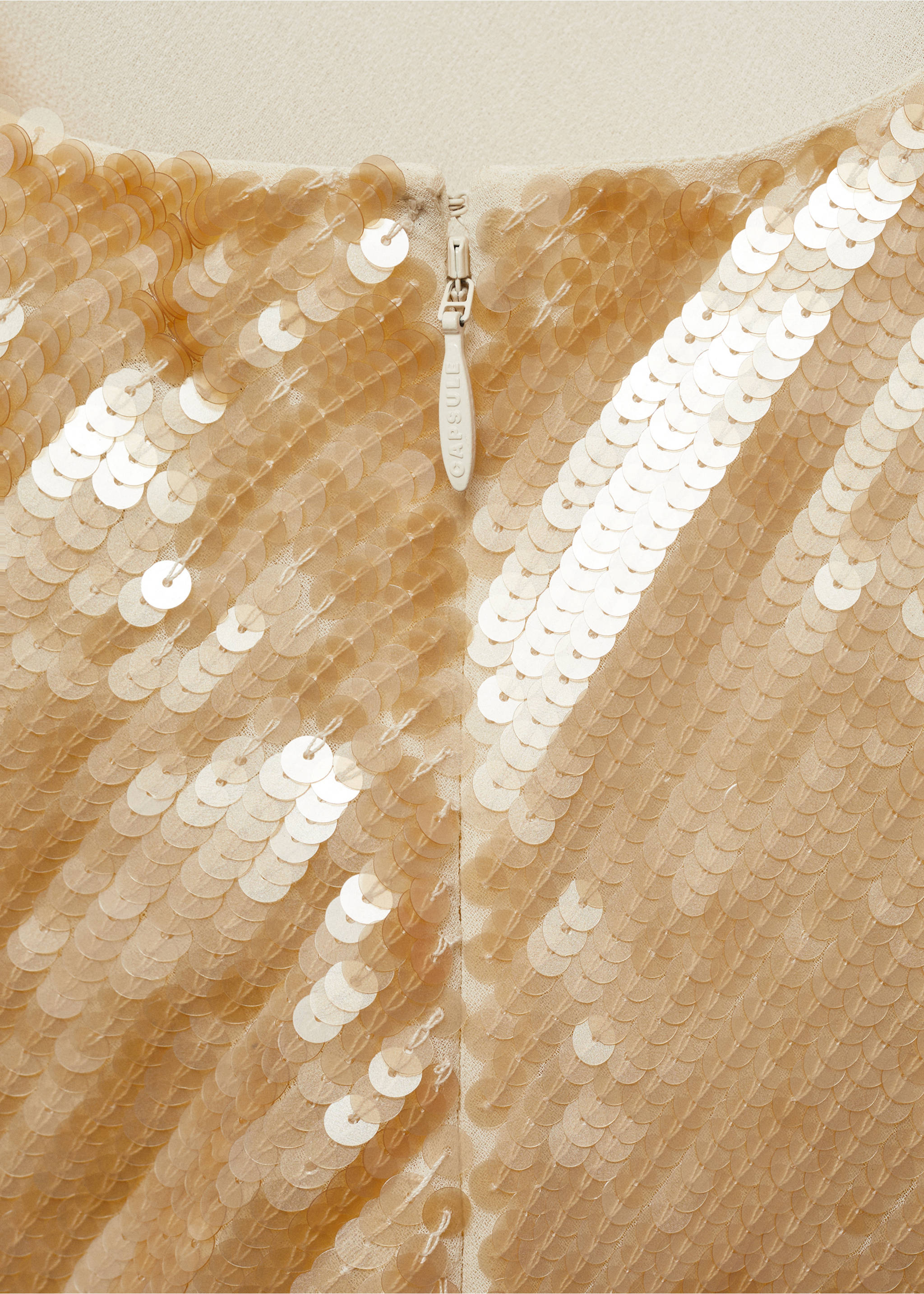 Vestido lentejuelas escote espalda - Detalle del artículo 0, Amarillo pastel. Ref: 17061230-00.