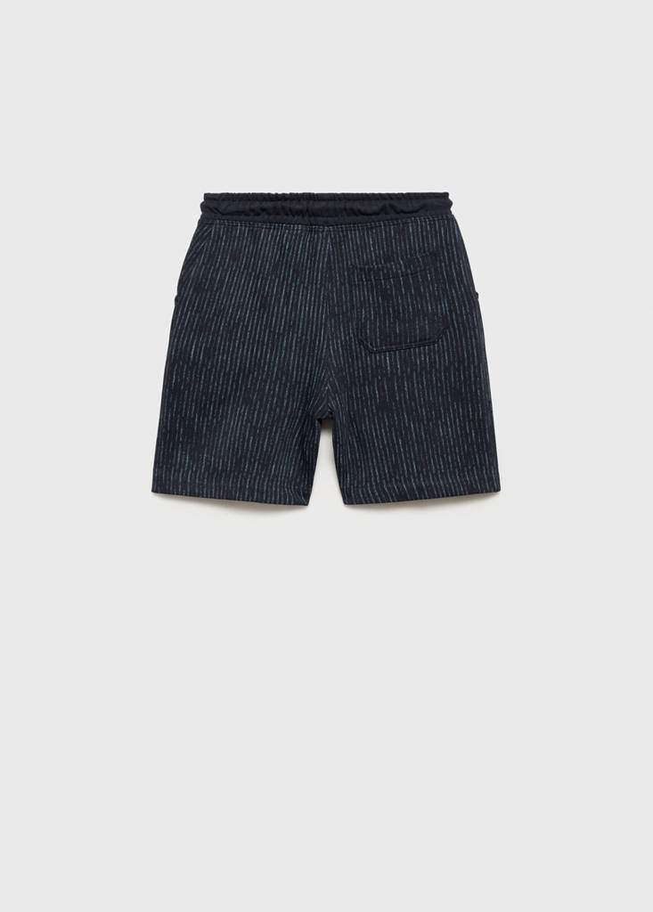 Printed cotton bermuda shorts — Navy