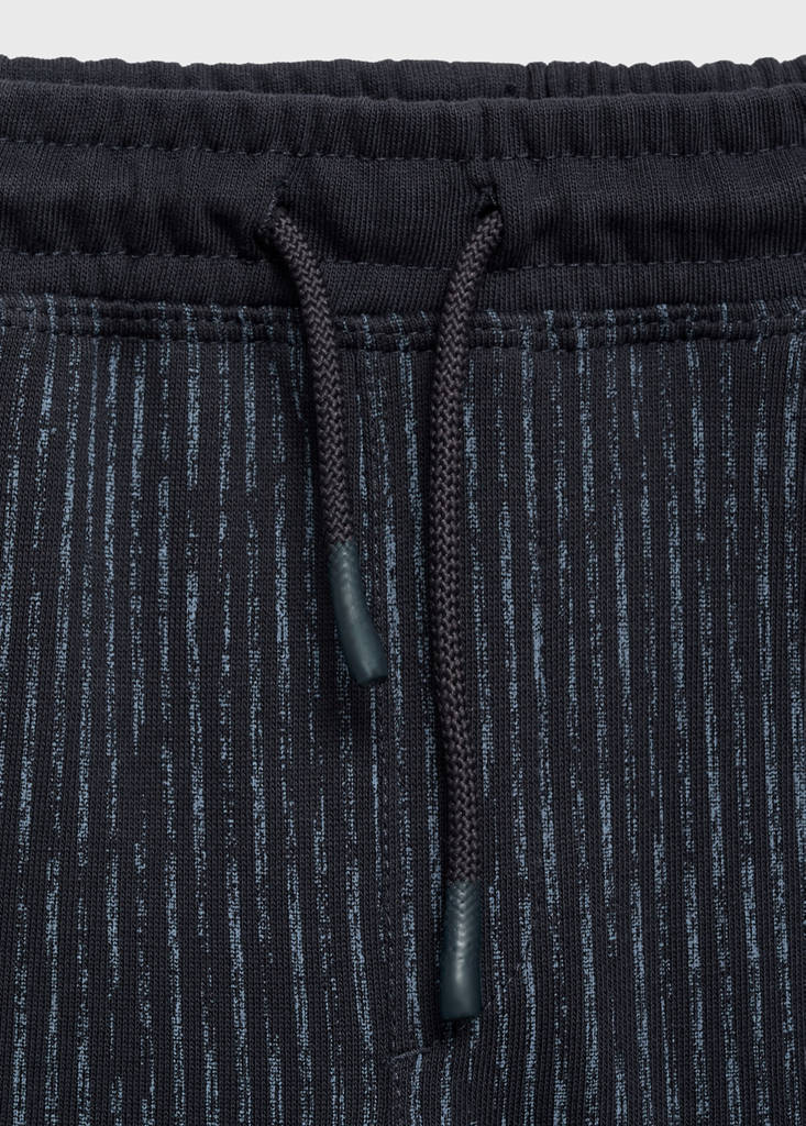 Printed cotton bermuda shorts — Navy