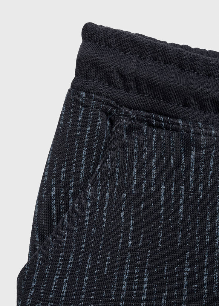 Printed cotton bermuda shorts — Navy