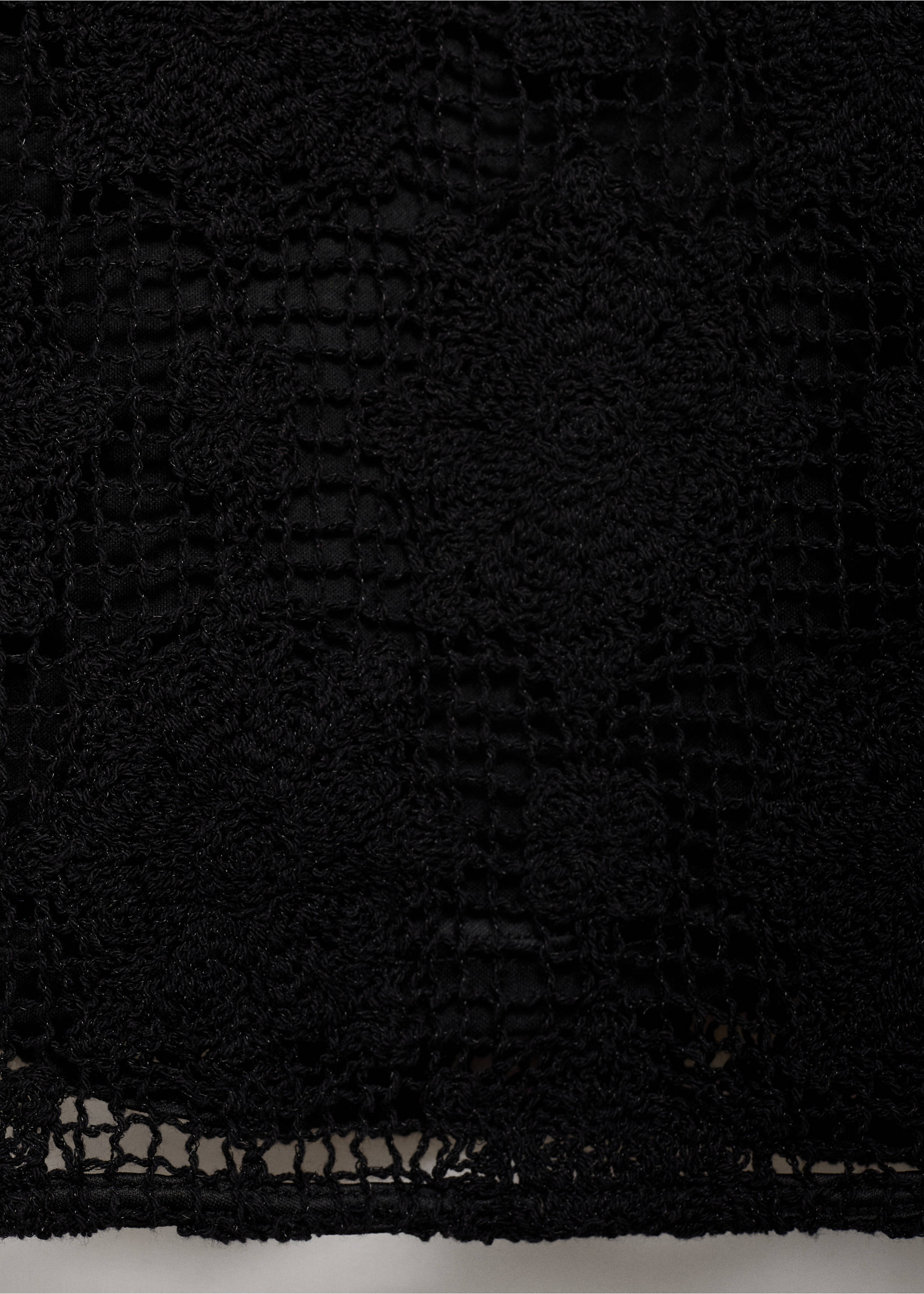 Crochet dress with back neckline - Details of the article 8, Black. Ref: 17061236-00.