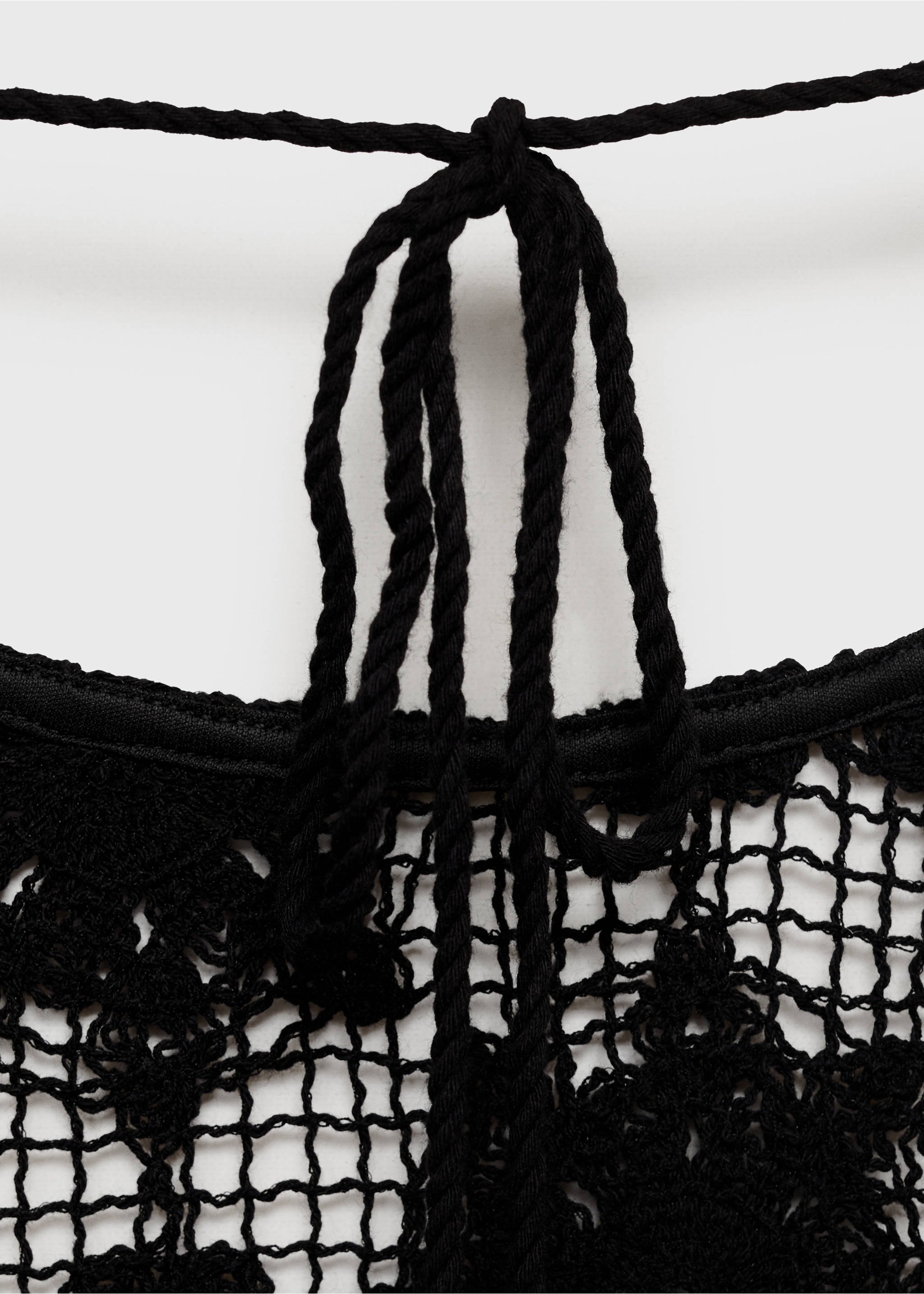 Crochet dress with back neckline - Details of the article 0, Black. Ref: 17061236-00.