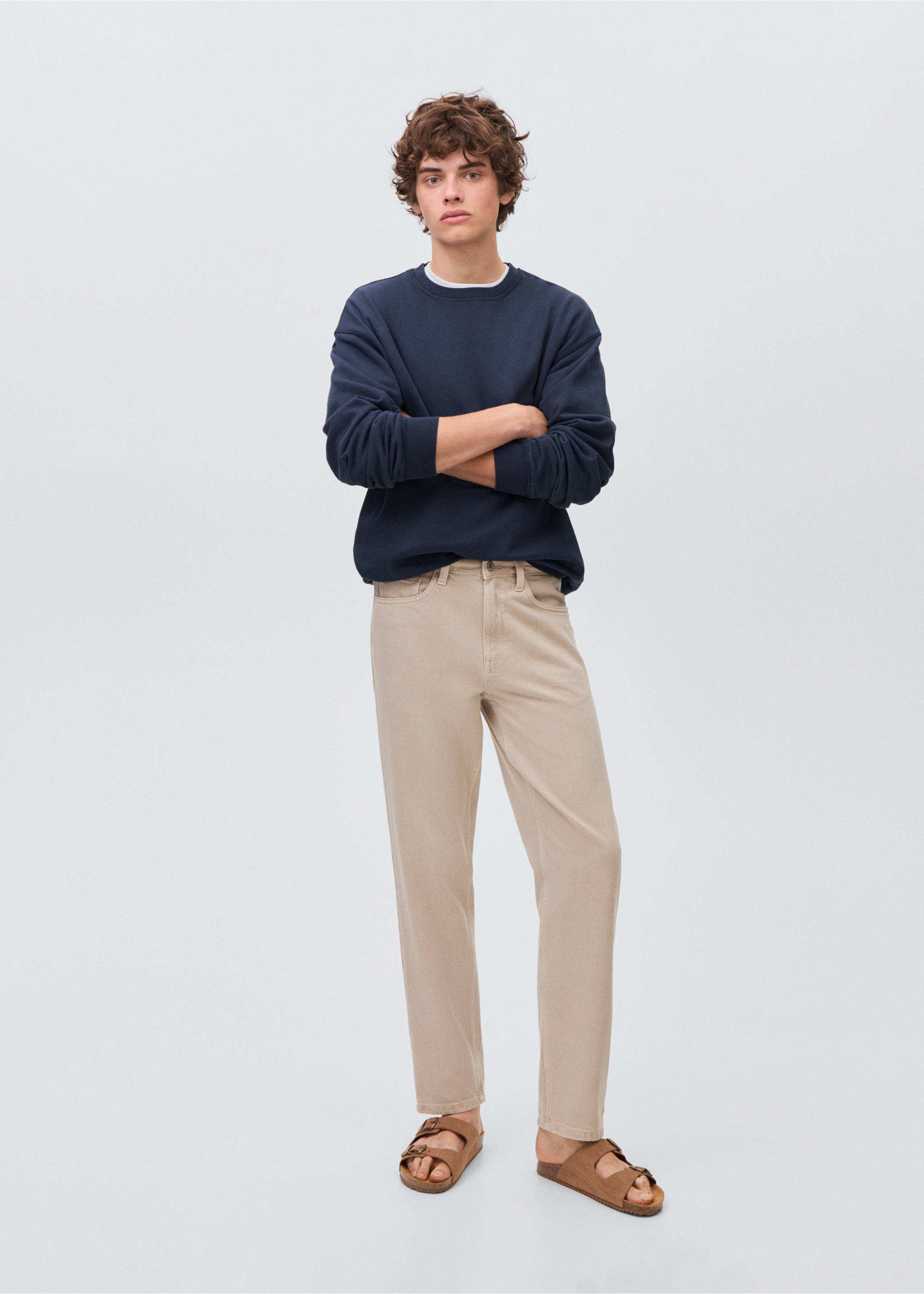 Базовый свитшот из хлопка - Общий план, Глубокий темно-синий. Ref: 17061237-00.