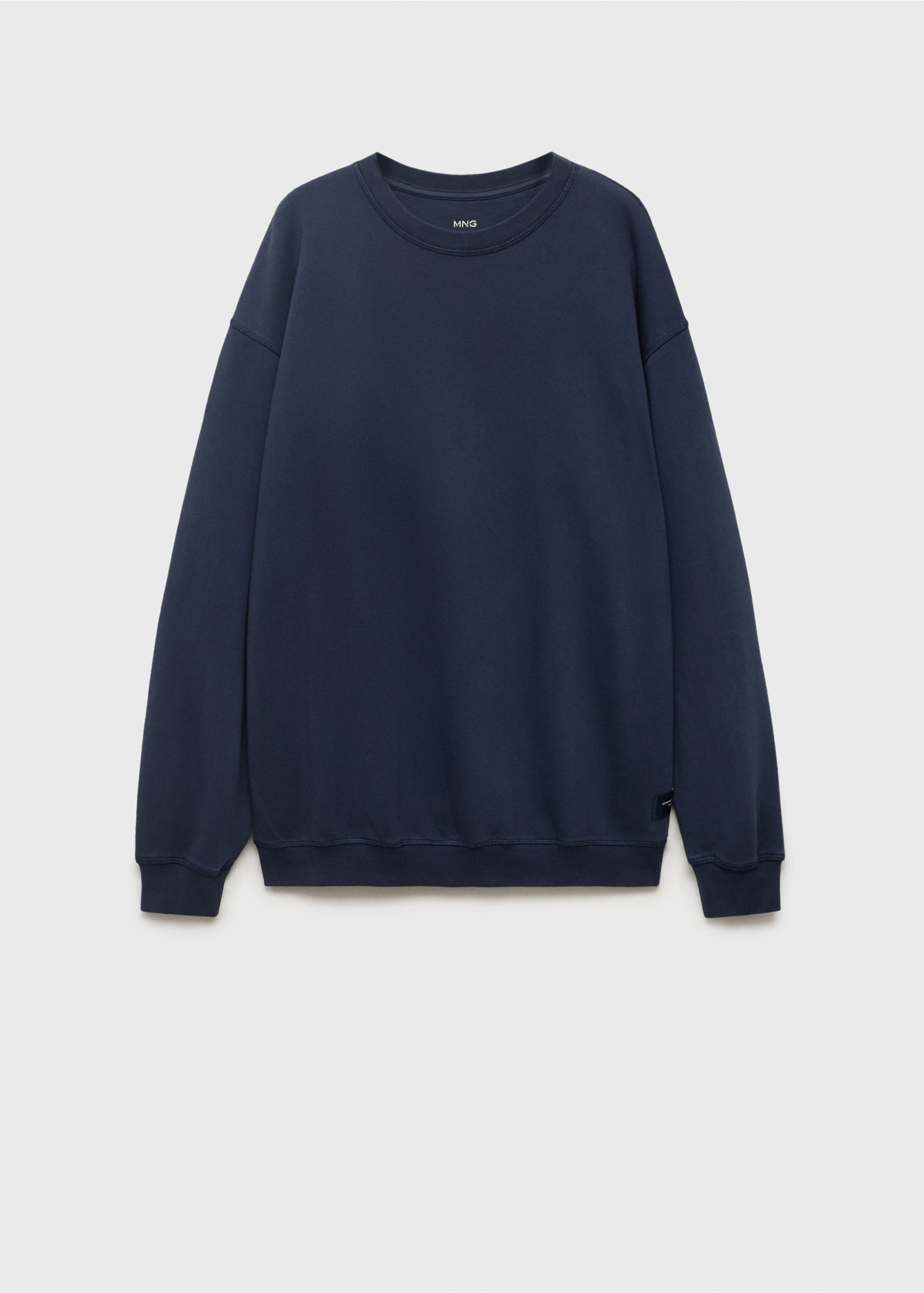 Базовый свитшот из хлопка - Изделие без модели, Глубокий темно-синий. Ref: 17061237-00.