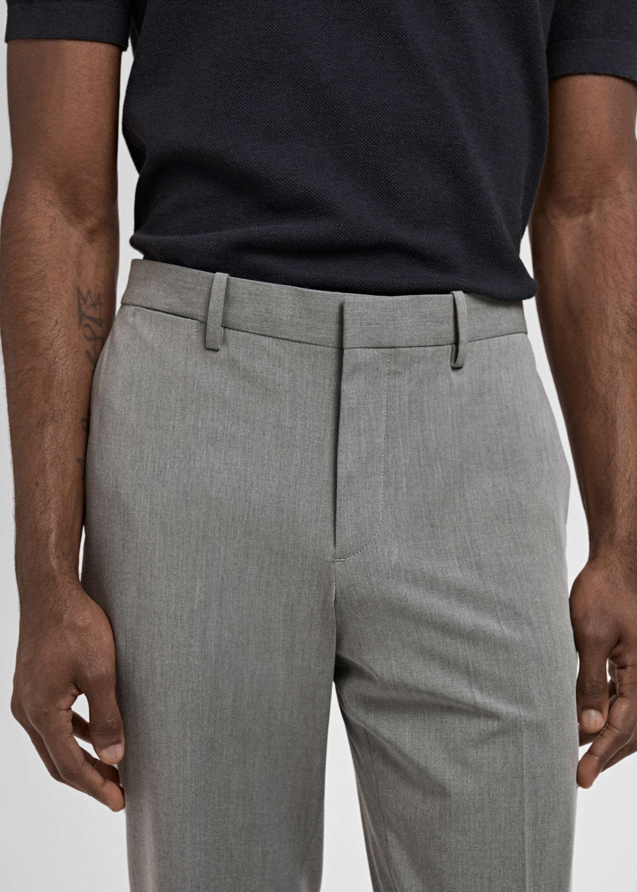Stretch fabric super slim-fit suit trousers - Details of the article 1