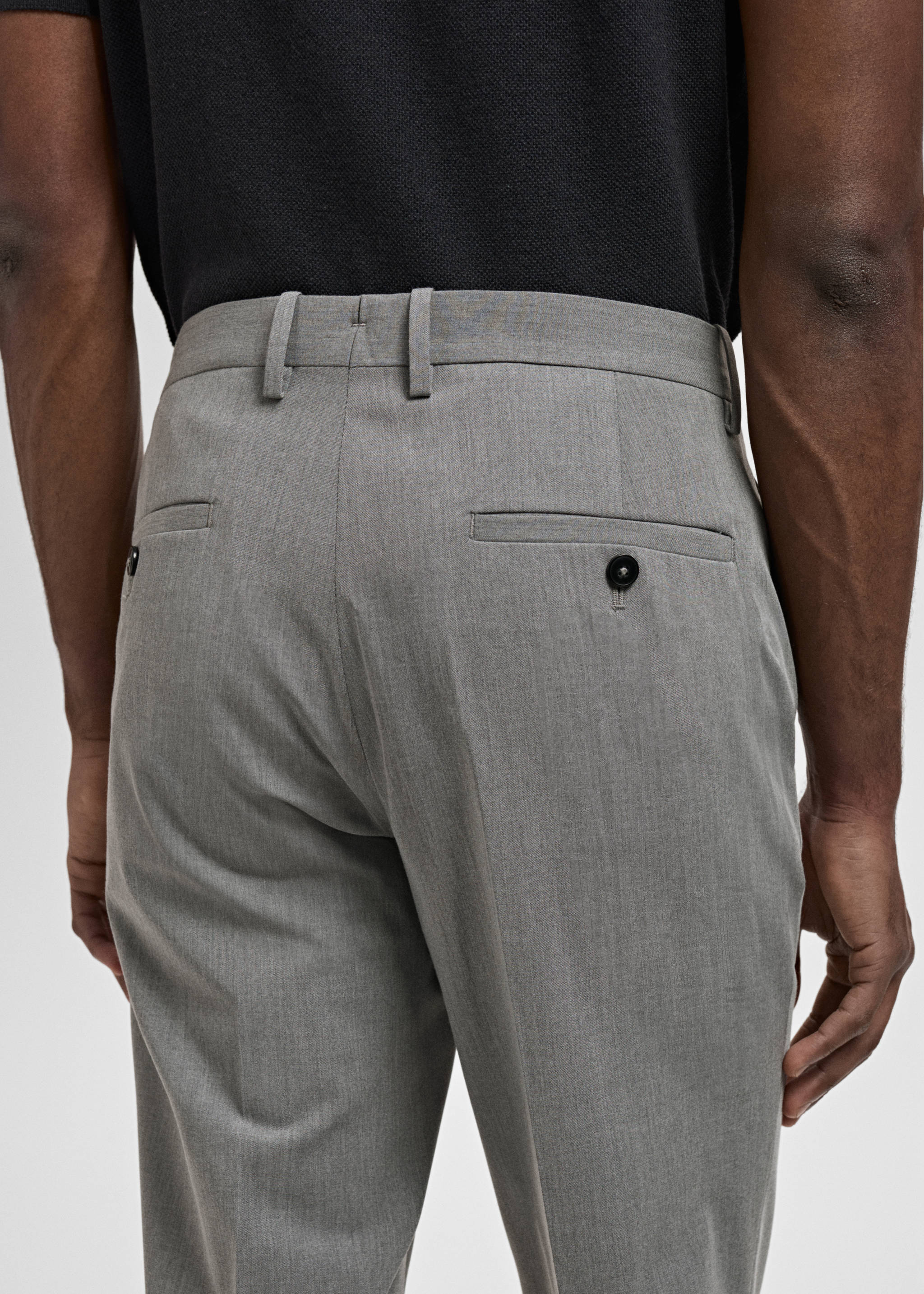 Stretch fabric super slim-fit suit trousers - Details of the article 2