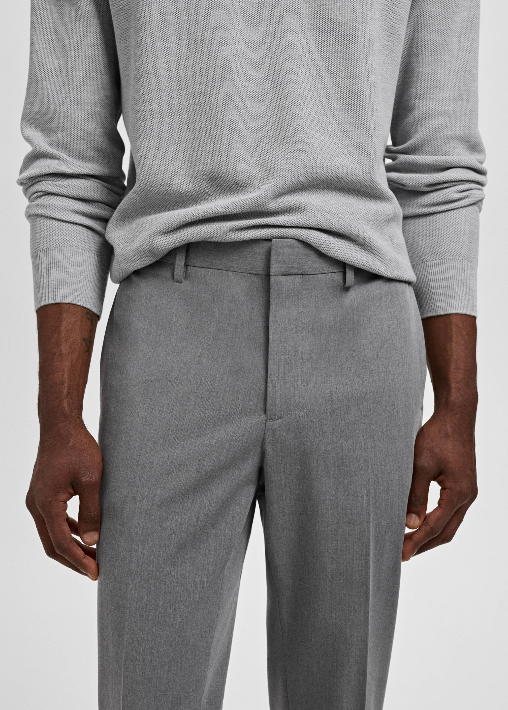 Stretch fabric super slim-fit suit trousers - Details of the article 1