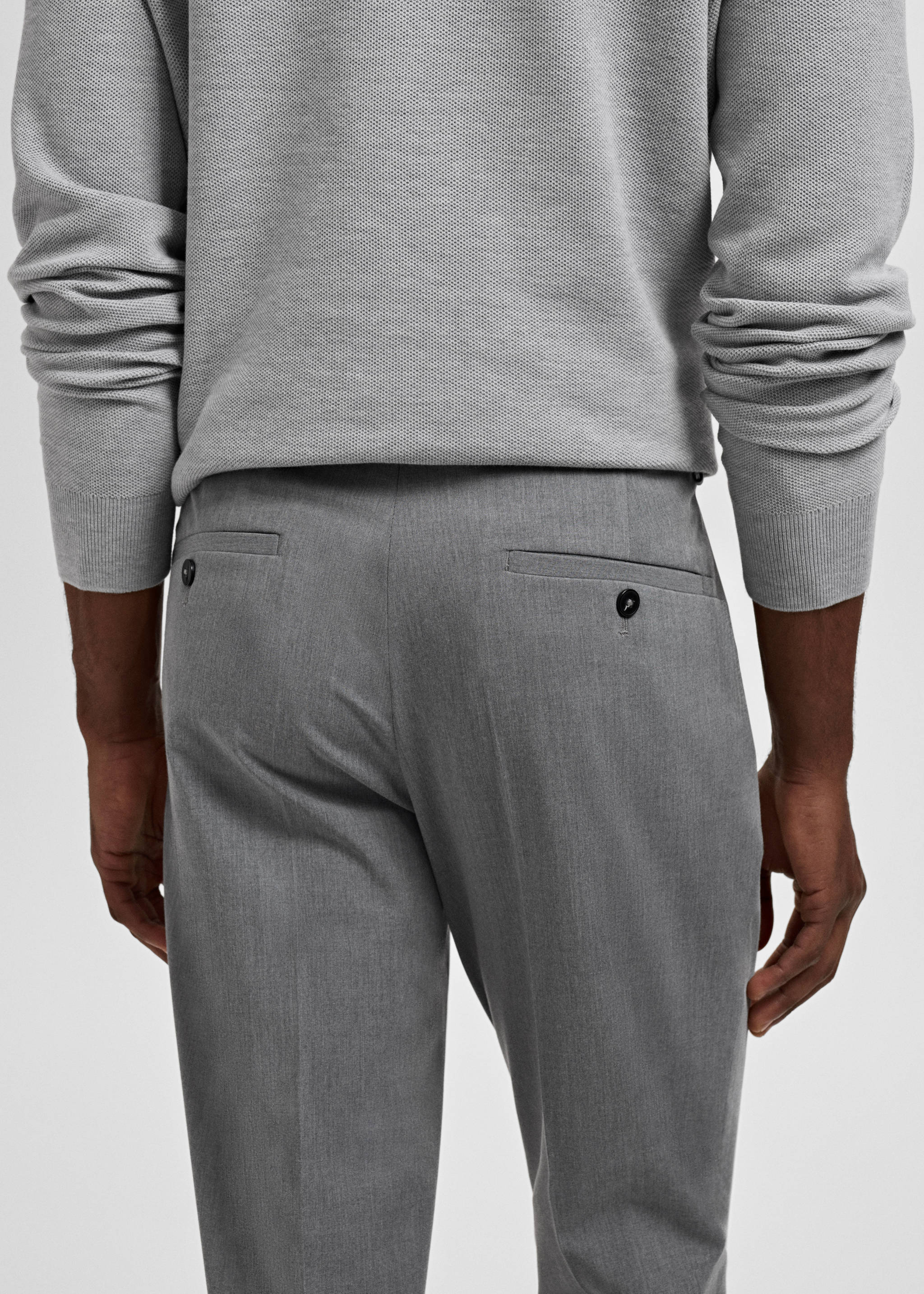 Stretch fabric super slim-fit suit trousers - Details of the article 3
