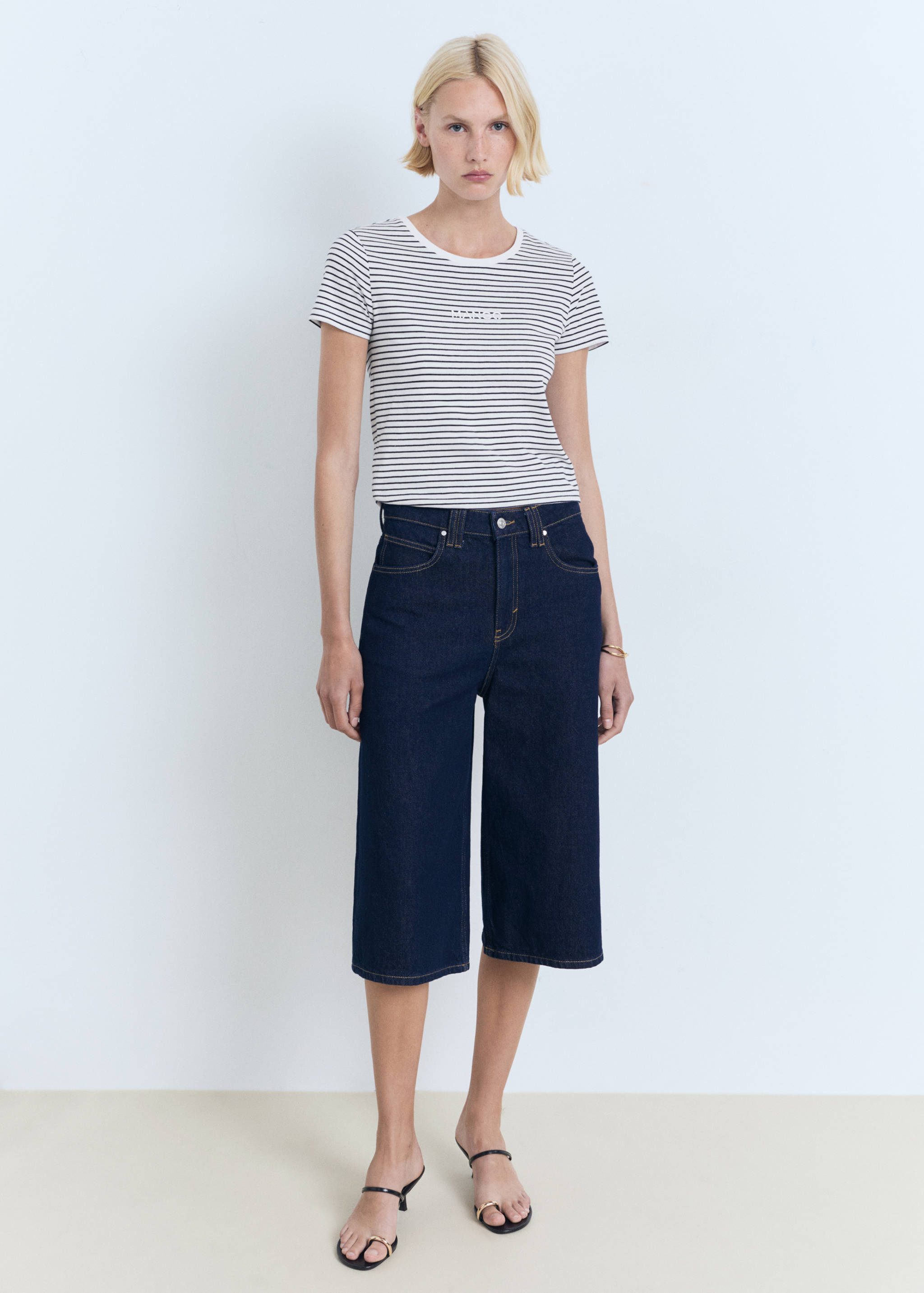 条纹标志T恤 - null