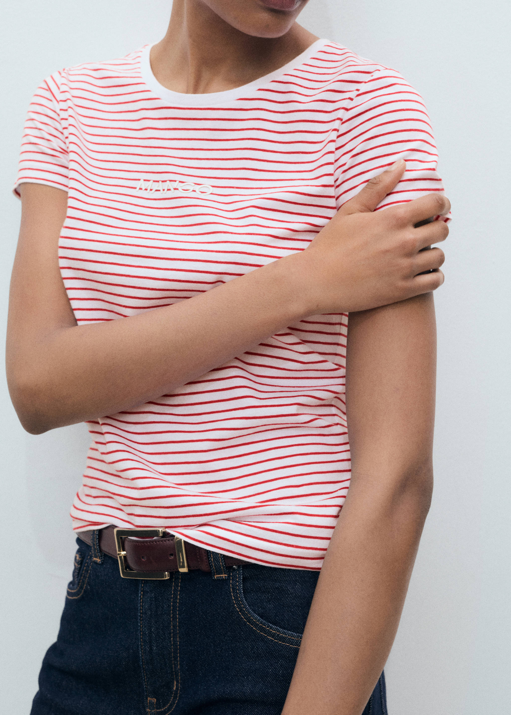 条纹标志T恤 - null