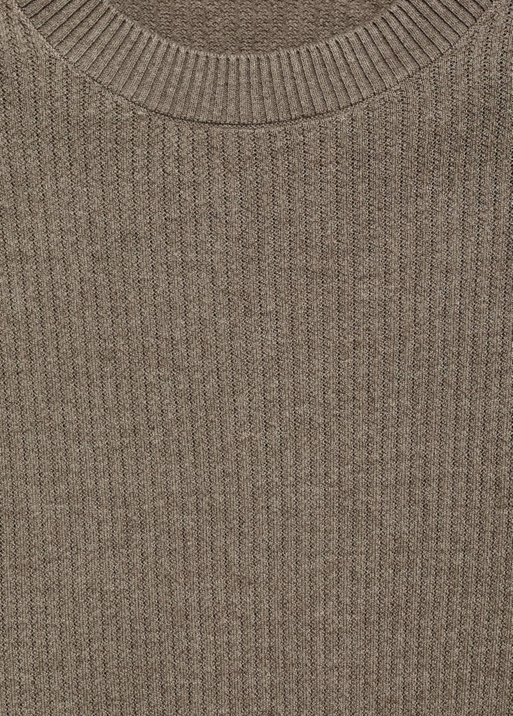 Ribbed  knit t-shirt — Dark Green