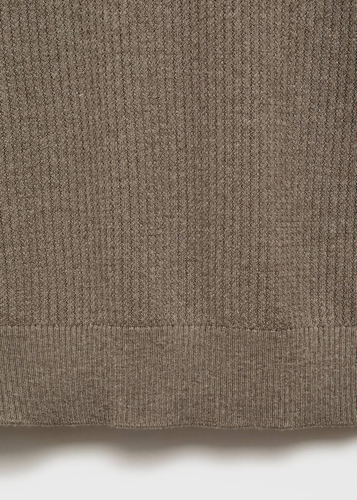 Ribbed  knit t-shirt — Dark Green