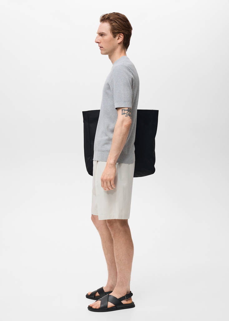 Ribbed  knit t-shirt — Sky Blue