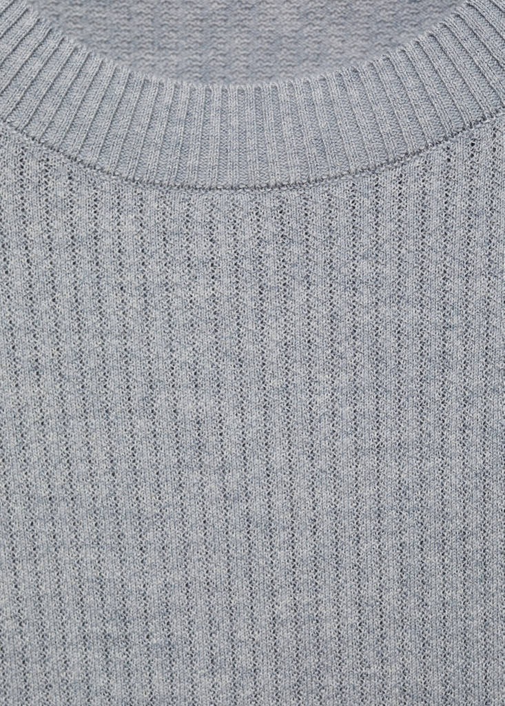 Ribbed  knit t-shirt — Sky Blue