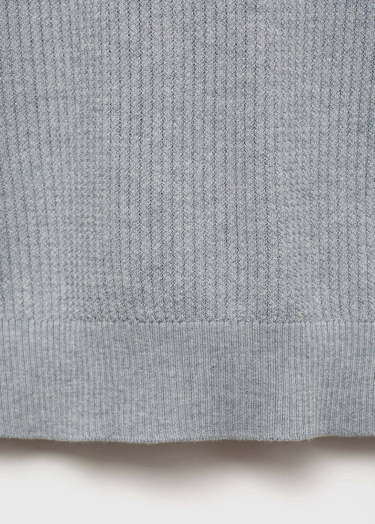 Ribbed  knit t-shirt — Sky Blue