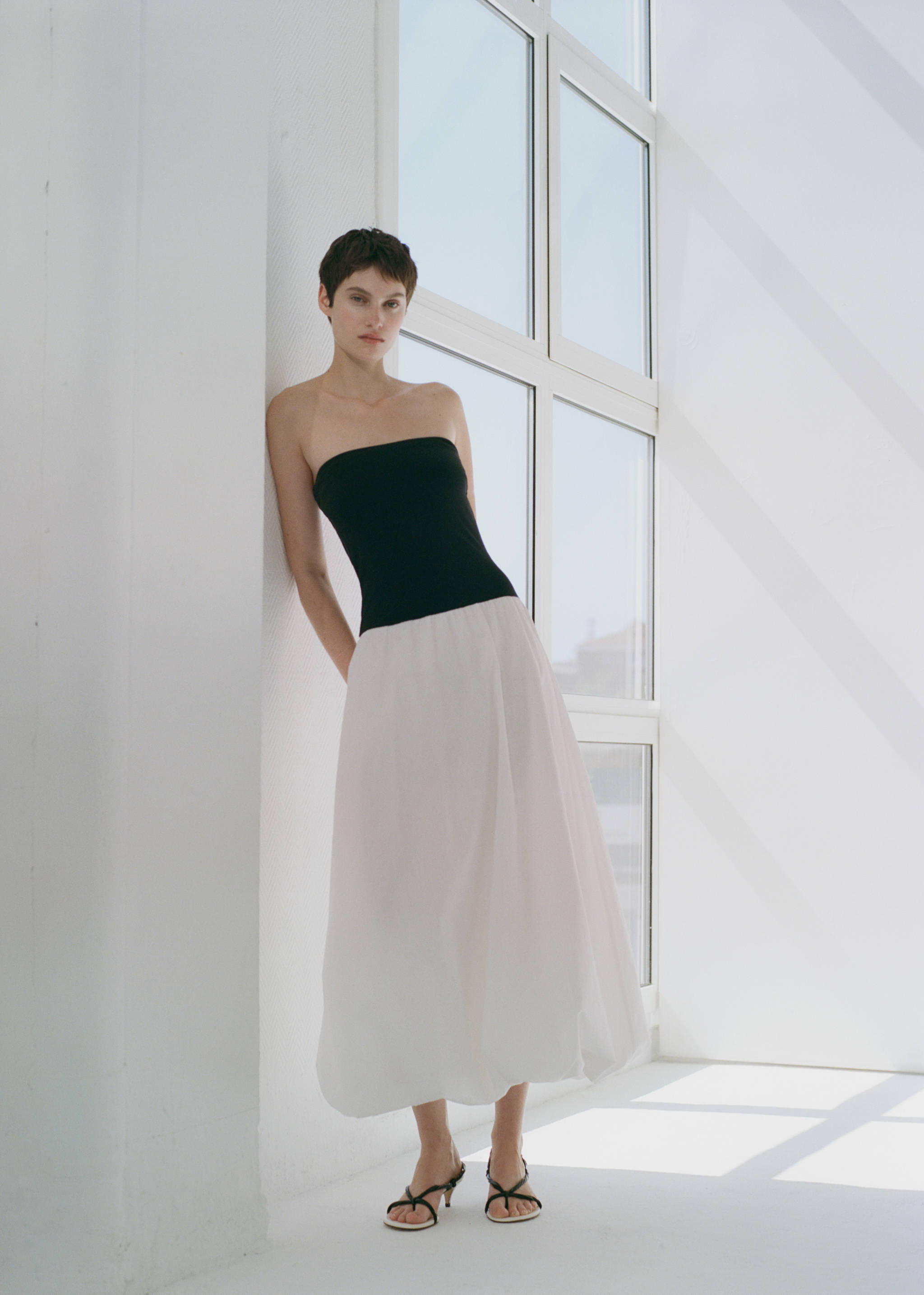 Vestido tejido combinado globo - Detalle del artículo 7