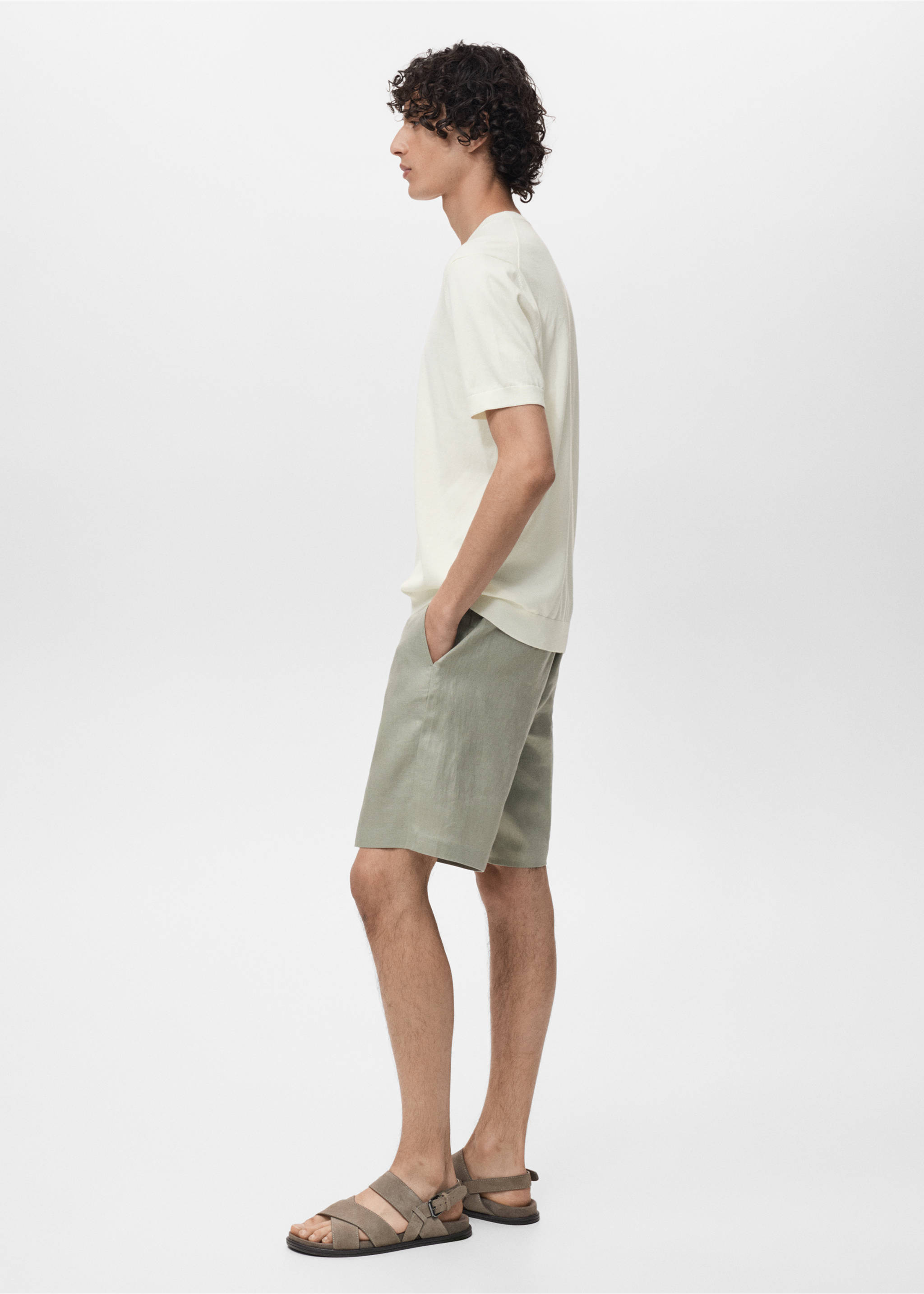 T-shirt maille fine coton - Détail de l'article 2, Blanc cassé. Ref: 17061245-00.