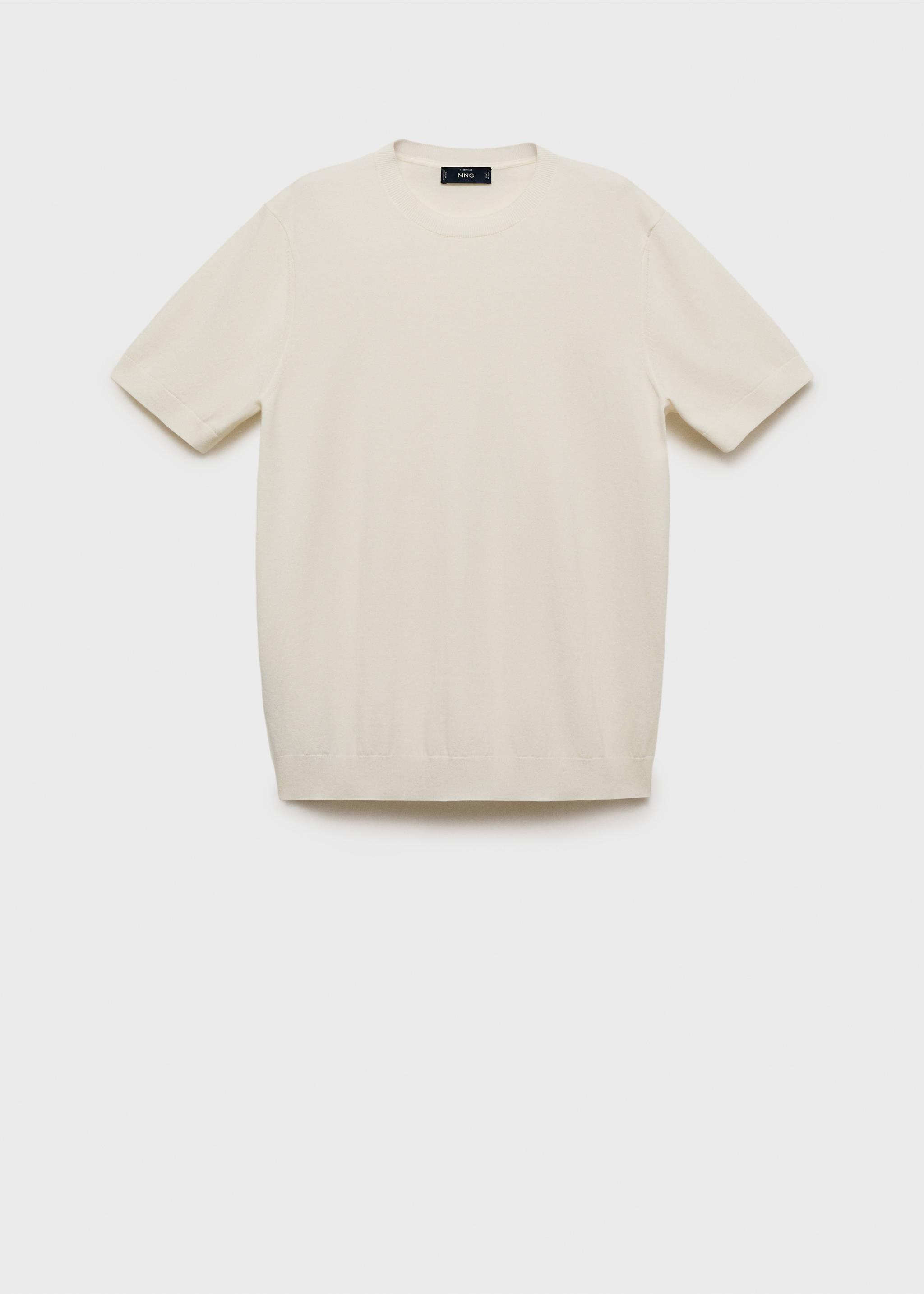 Fijngebreid katoenen T-shirt - Artikel zonder model, Gebroken wit. Ref: 17061245-00.