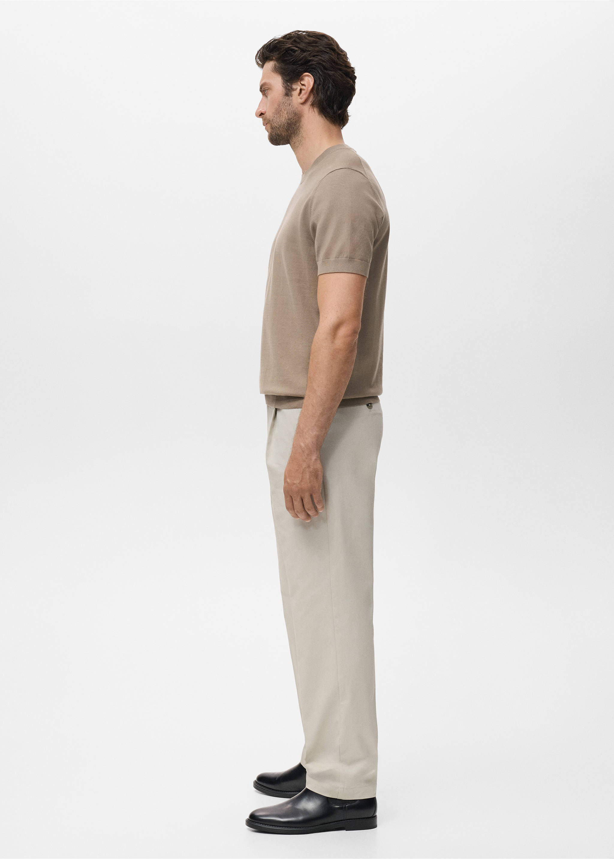 T-shirt maille fine coton - Détail de l'article 2, Marron moyen. Ref: 17061245-00.