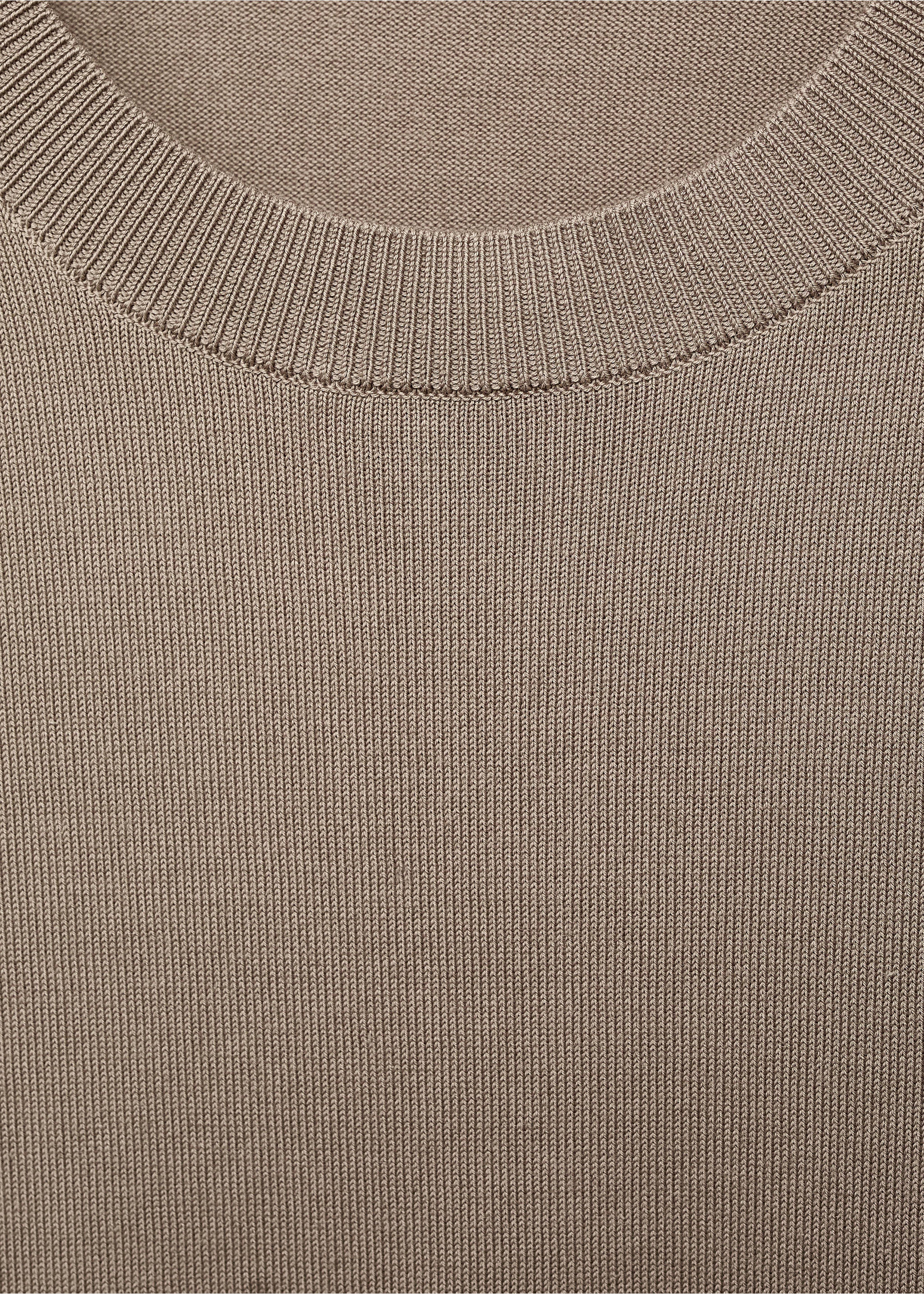 T-shirt maille fine coton - Détail de l'article 8, Marron moyen. Ref: 17061245-00.