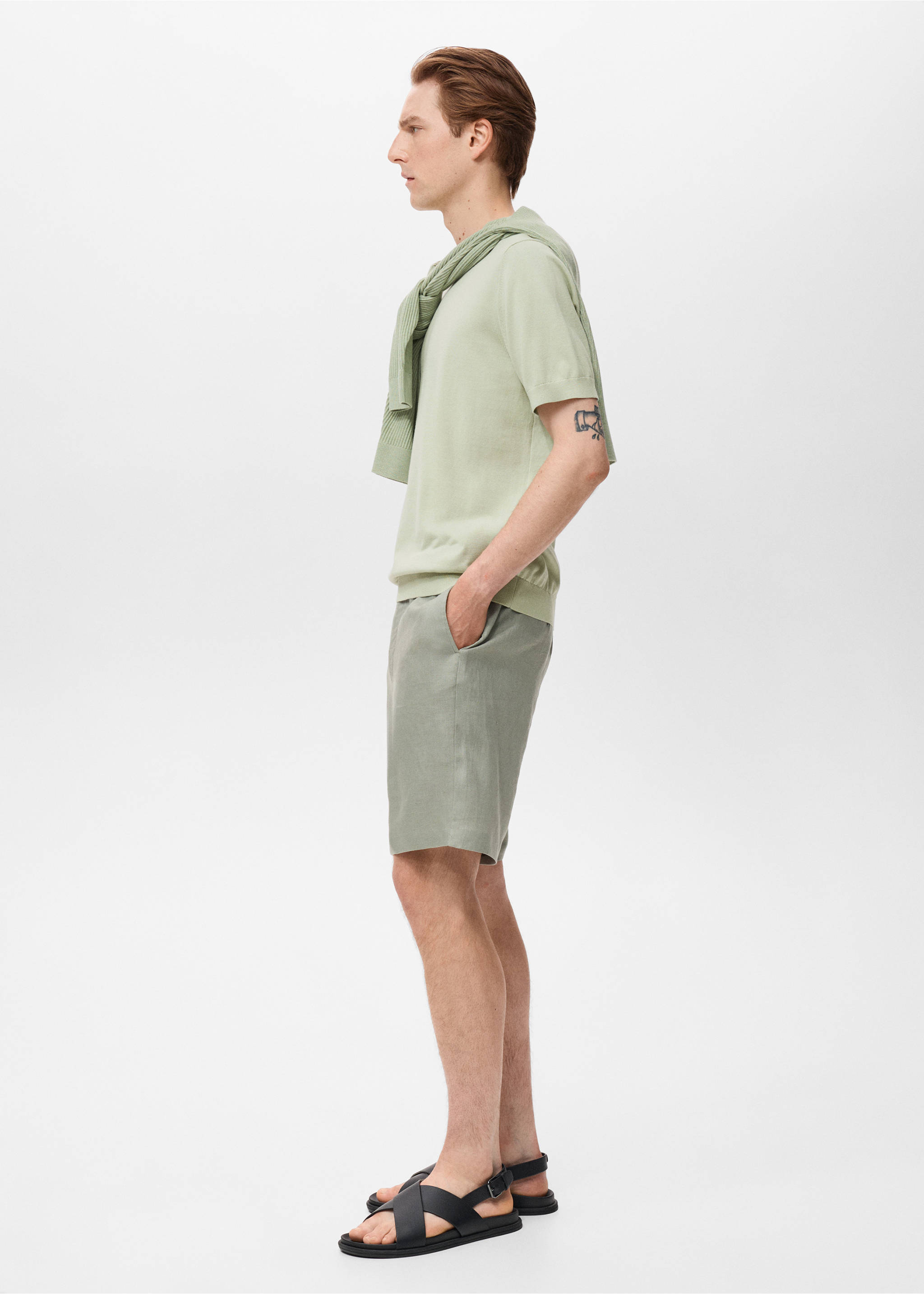 Хлопковая футболка из тонкого трикотажа - Деталь изделия 2, Яблочно-зеленый. Ref: 17061245-00.