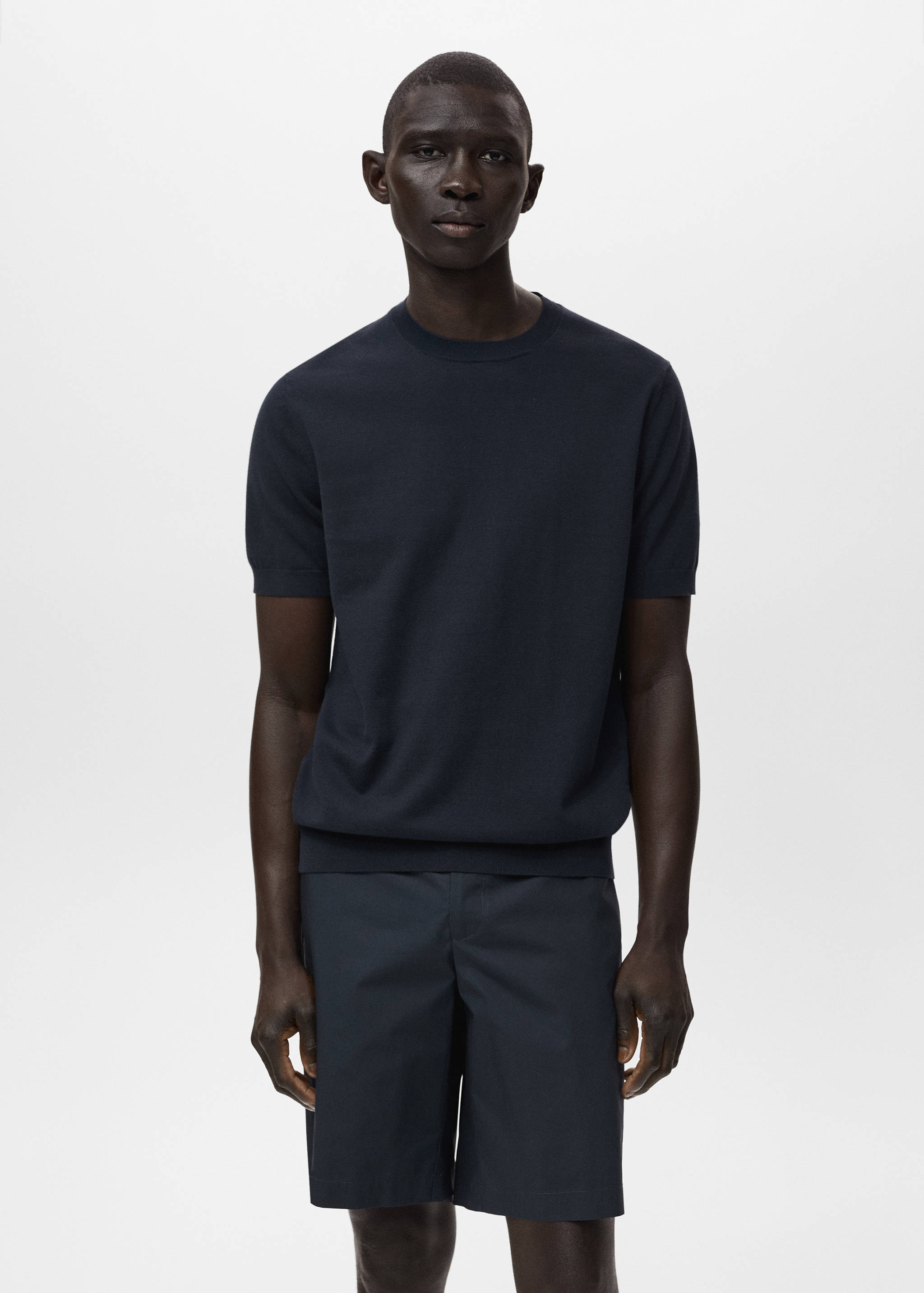 T-shirt maille fine coton - Plan moyen