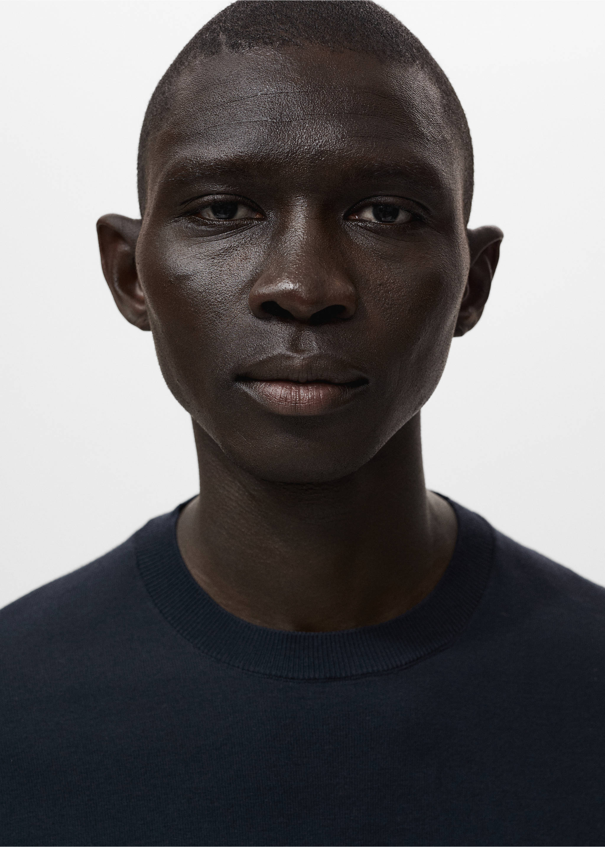 Хлопковая футболка из тонкого трикотажа - Деталь изделия 1, Синяя ночь. Ref: 17061245-00.