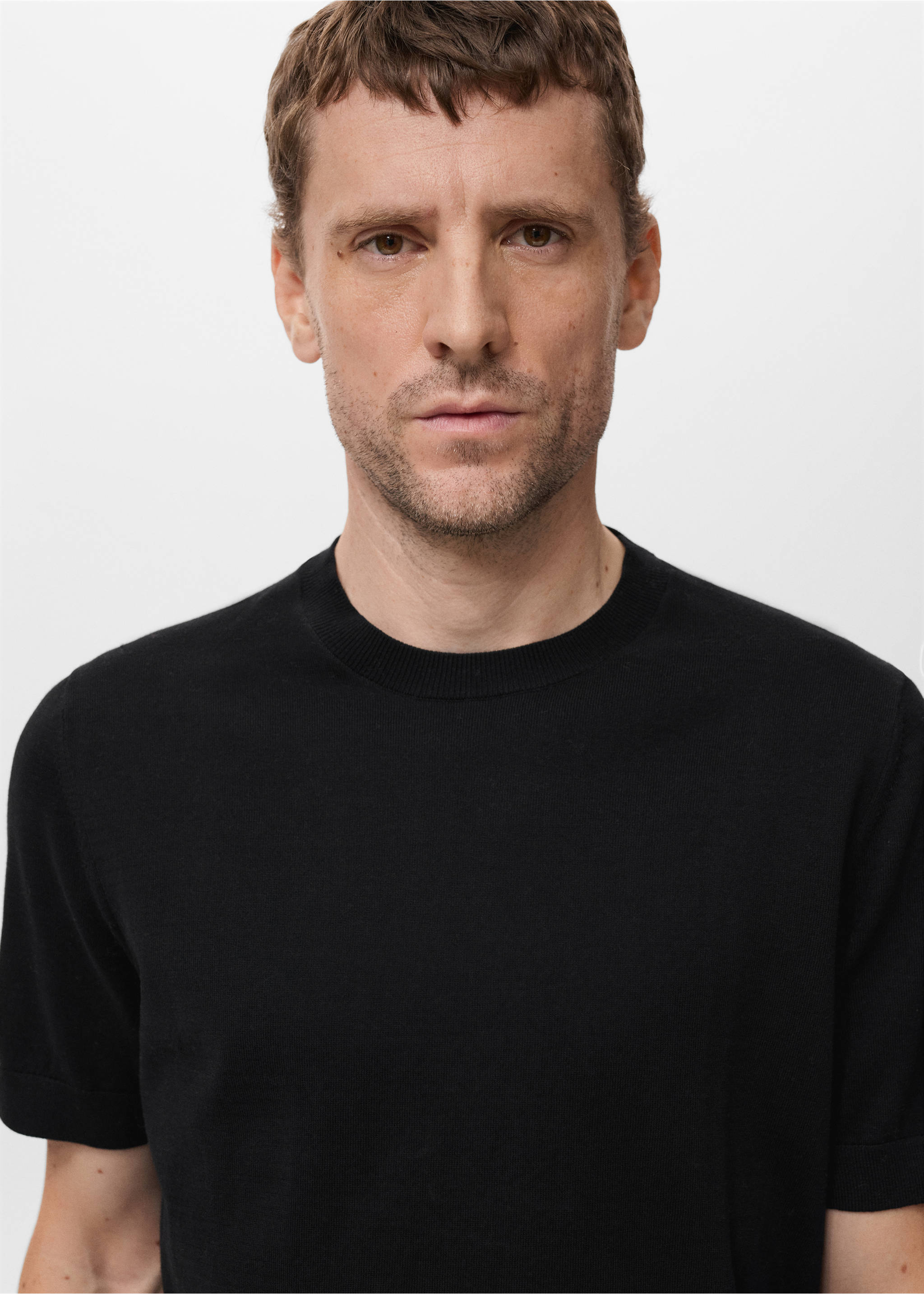 تي شيرت قطني ذو نسيج جيد - تفاصيل المنتج 1, أسود. Ref: 17061245-00.