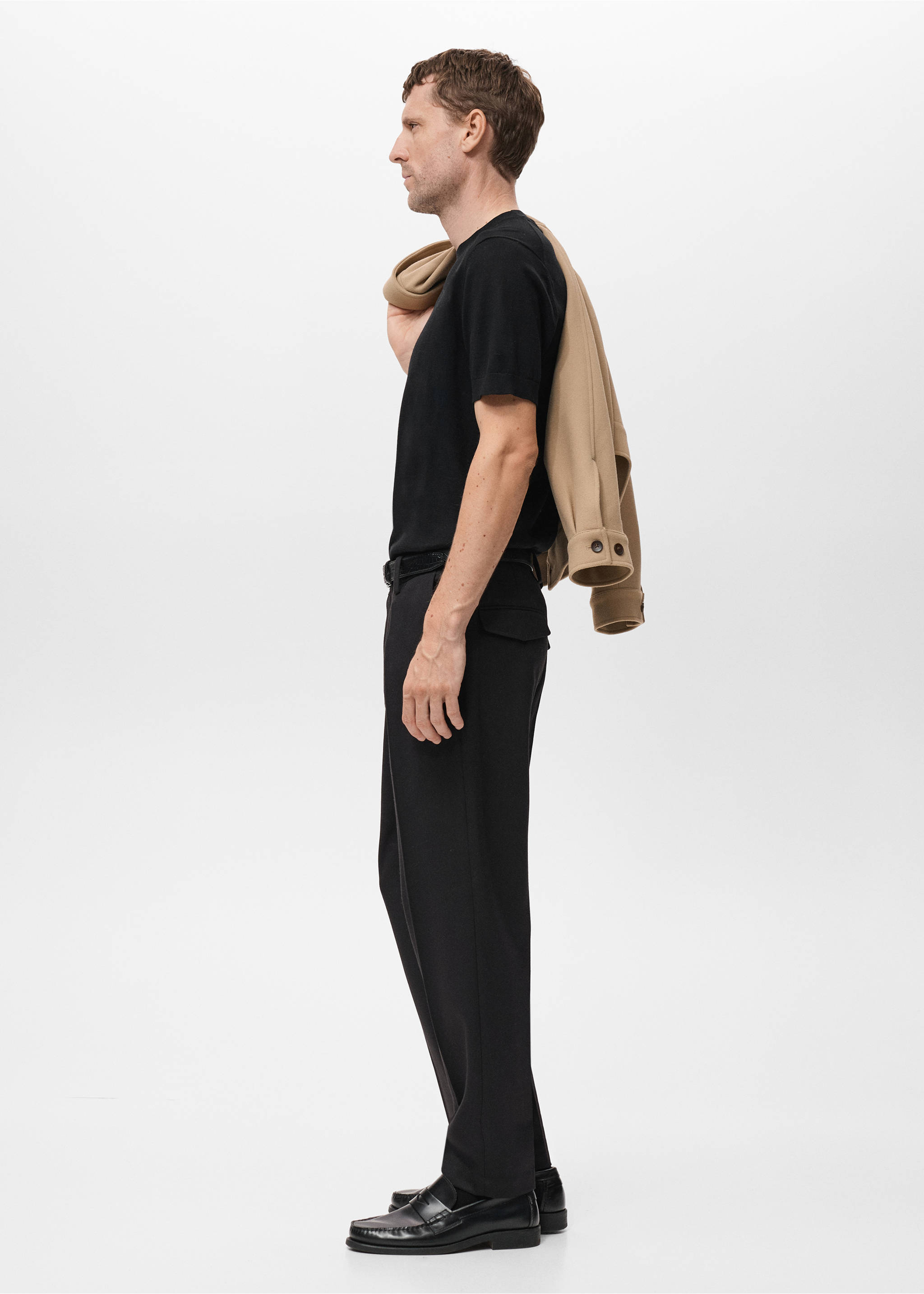 تي شيرت قطني ذو نسيج جيد - تفاصيل المنتج 2, أسود. Ref: 17061245-00.