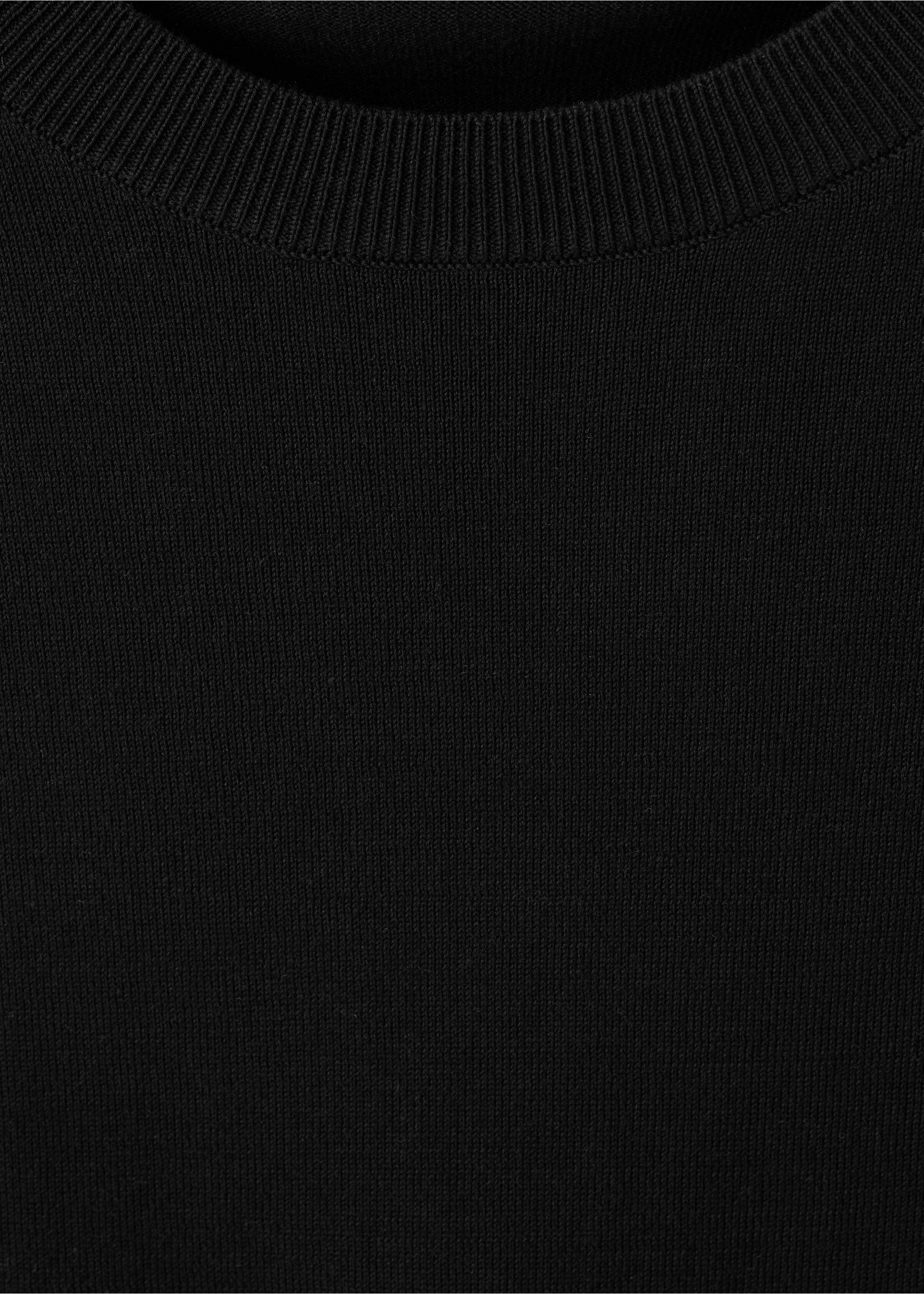 تي شيرت قطني ذو نسيج جيد - تفاصيل المنتج 8, أسود. Ref: 17061245-00.