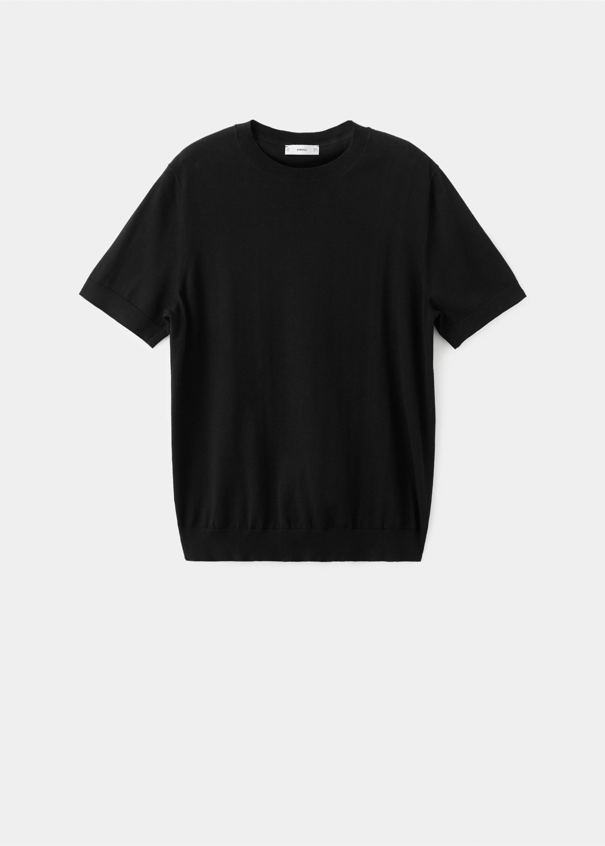 T-shirt maille fine coton - Article sans modèle, Noir. Ref: 17061245-00.