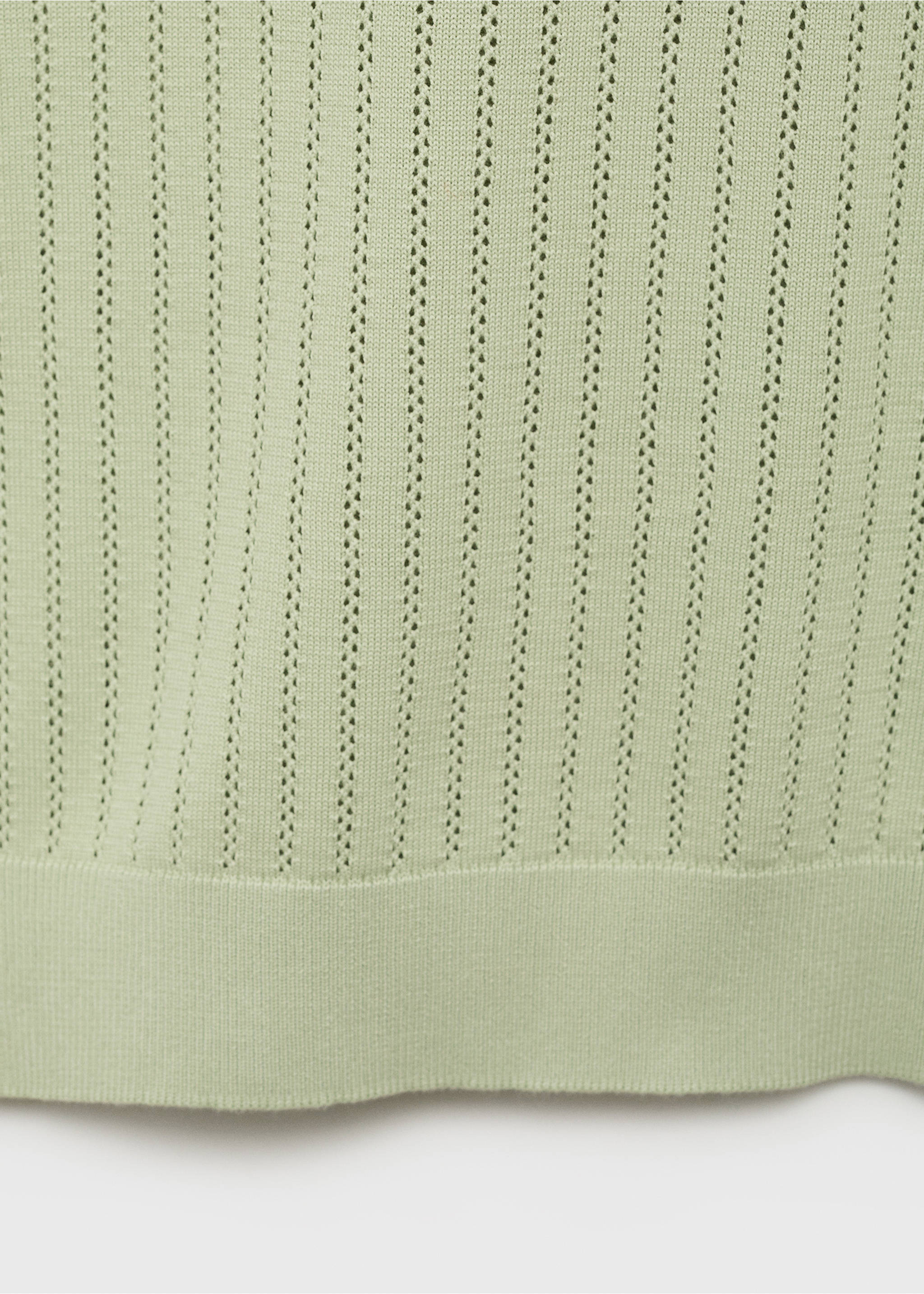 Striped openwork cotton t-shirt - Details of the article 0, Green Apple. Ref: 17061246-00.