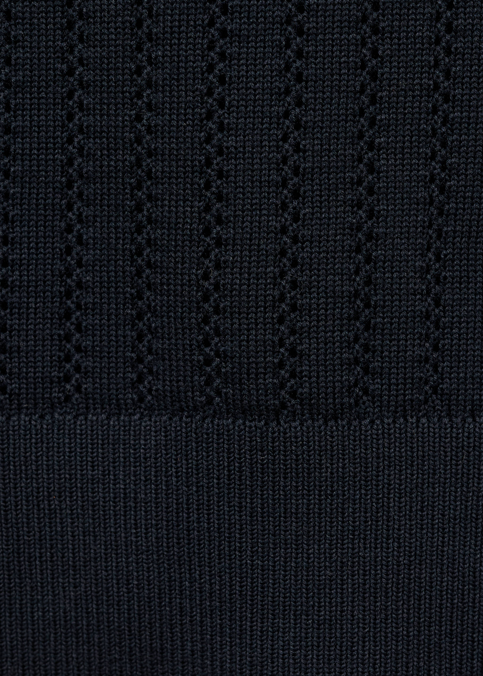Striped openwork cotton t-shirt - Details of the article 0