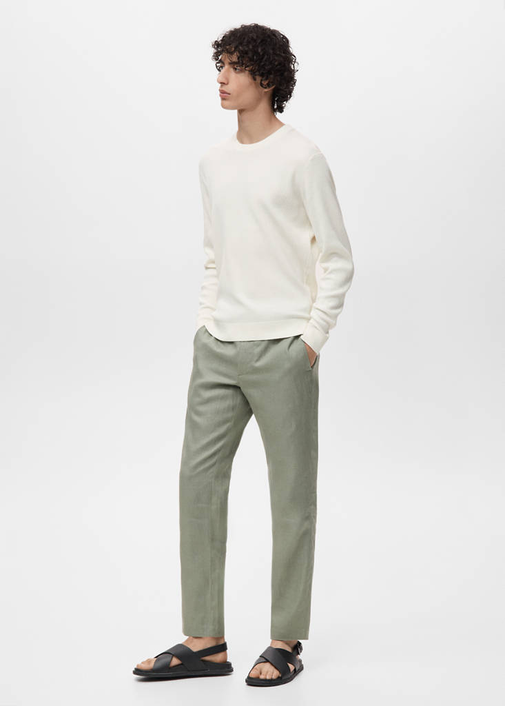 Fine rib-knit cotton sweater — Off White