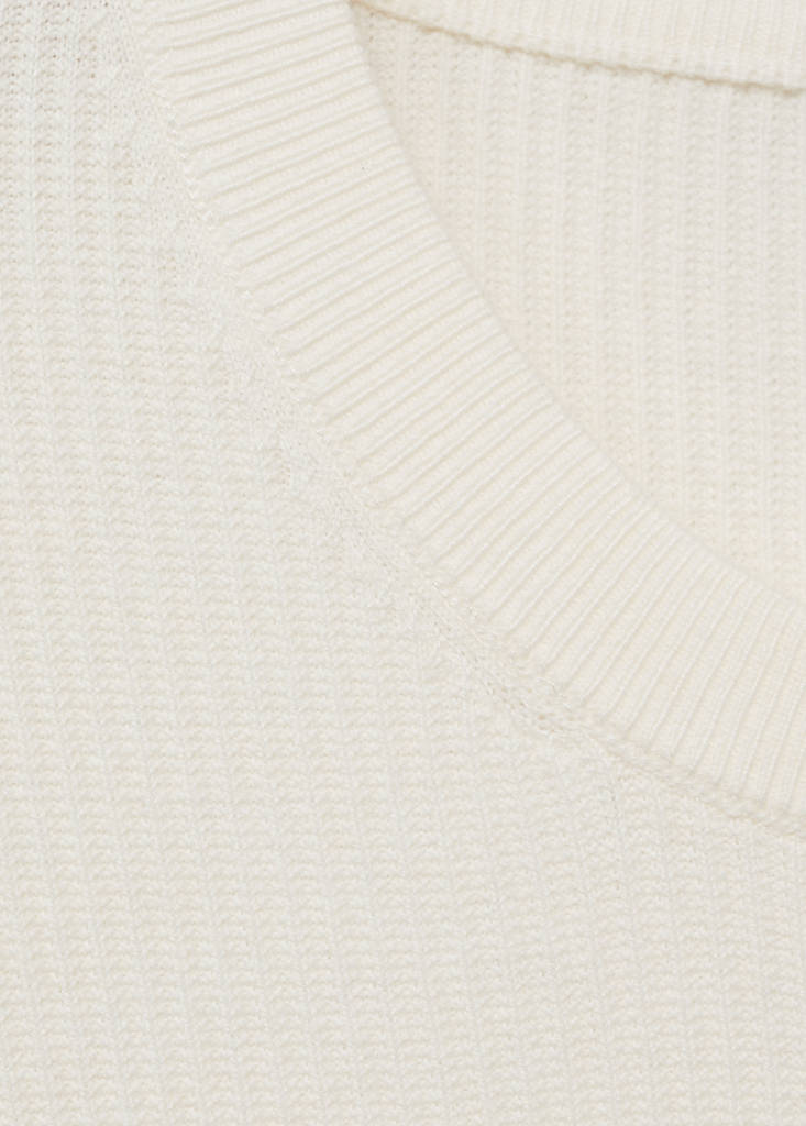 Fine rib-knit cotton sweater — Off White