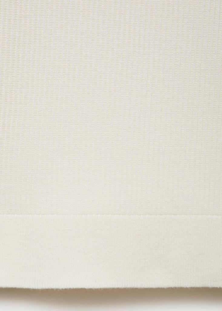 Fine rib-knit cotton sweater — Off White
