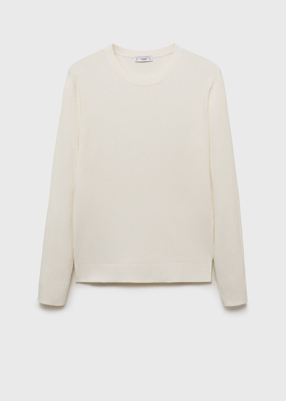 Fine rib-knit cotton sweater — Off White