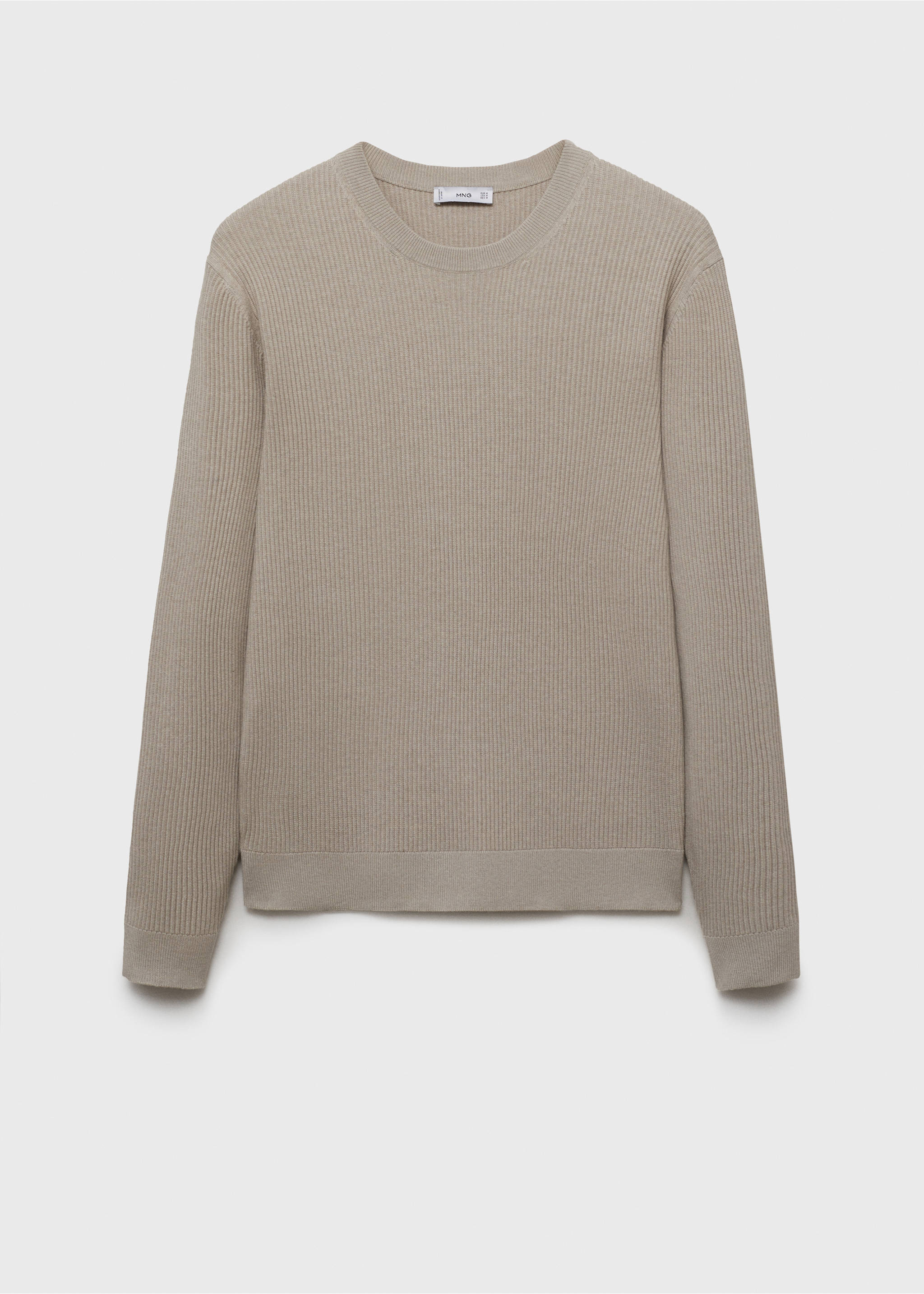 Jersey algodón punto fino canalé - Artículo sin modelo, Beige. Ref: 17061248-00.