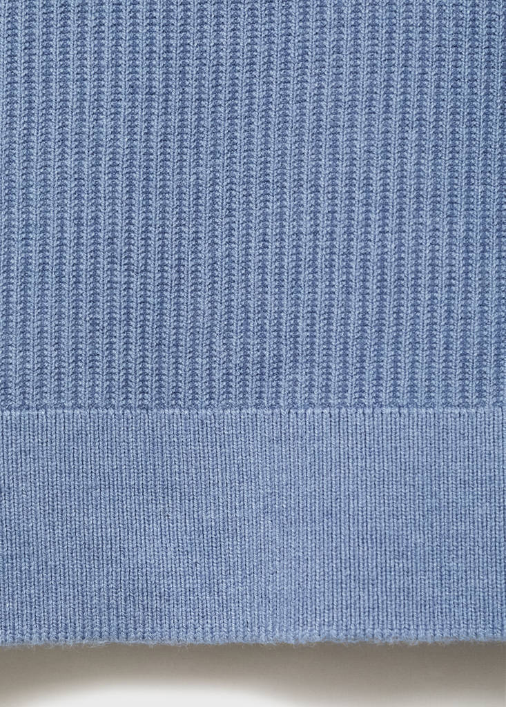 Fine rib-knit cotton sweater — China Blue